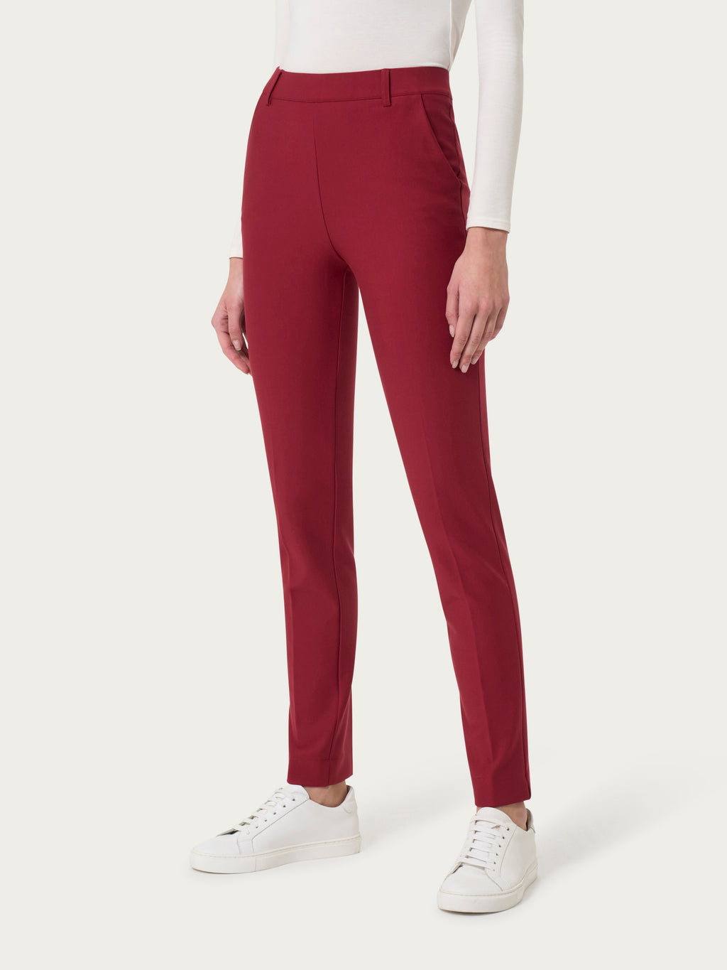 Ragno Compact pantalone chino slim rosso tasche elasticizzato