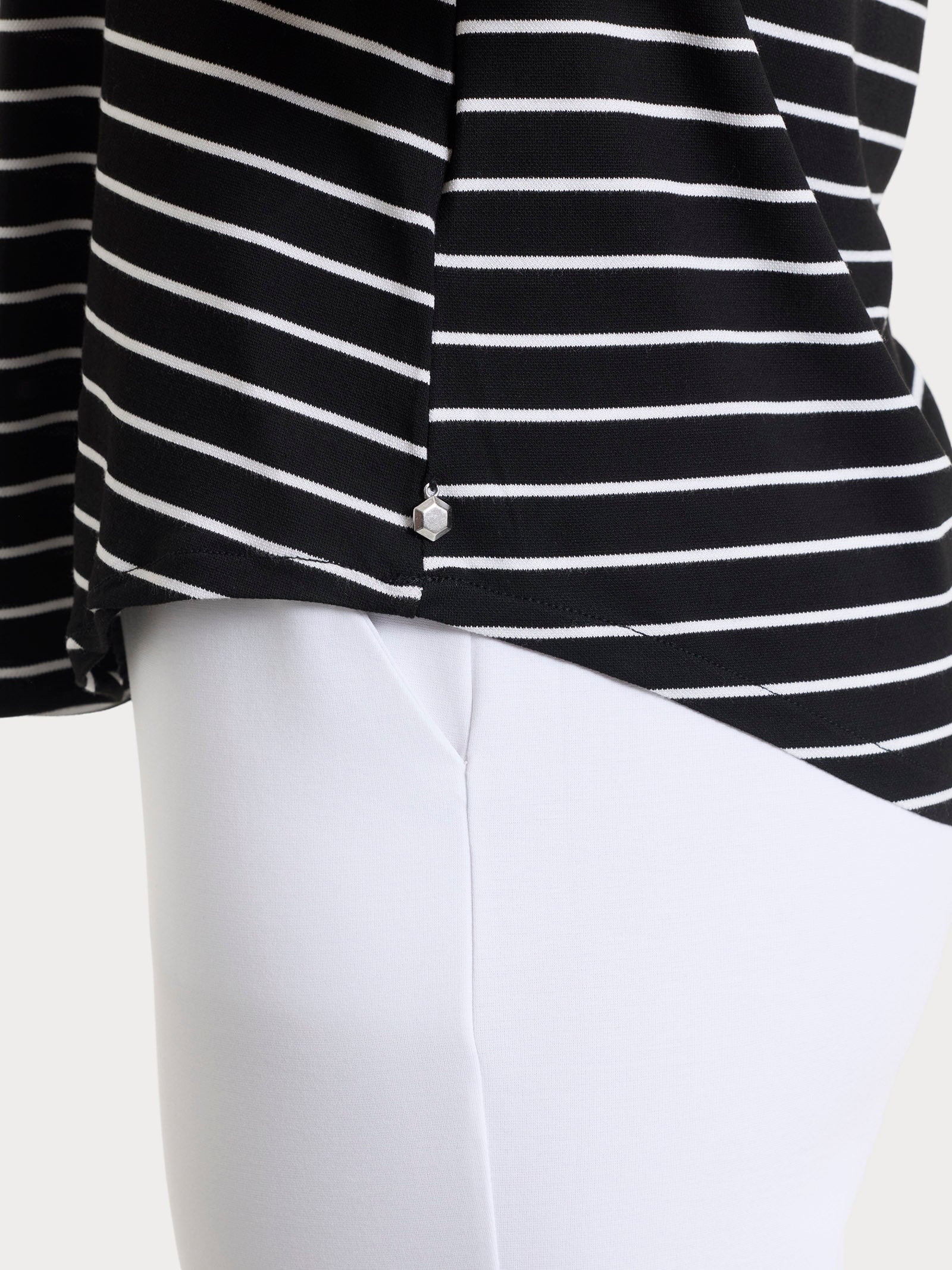 Ragno Summer Light Top Righe Spalla Larga Fant.Nero viscosa