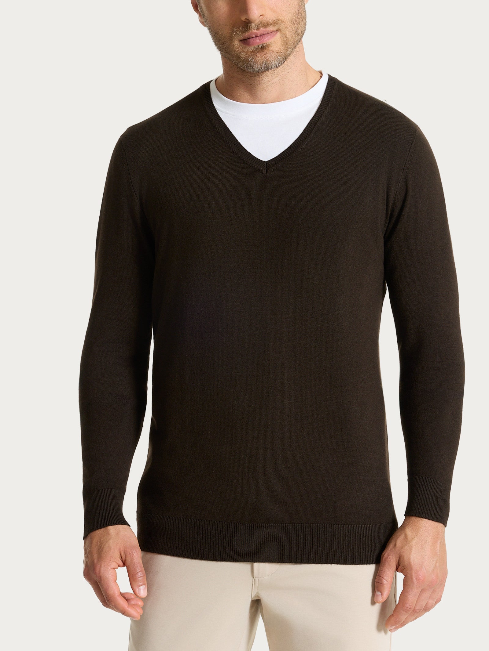 Ragno Summertime Pull Uomo Scollo V Chocolate Torte