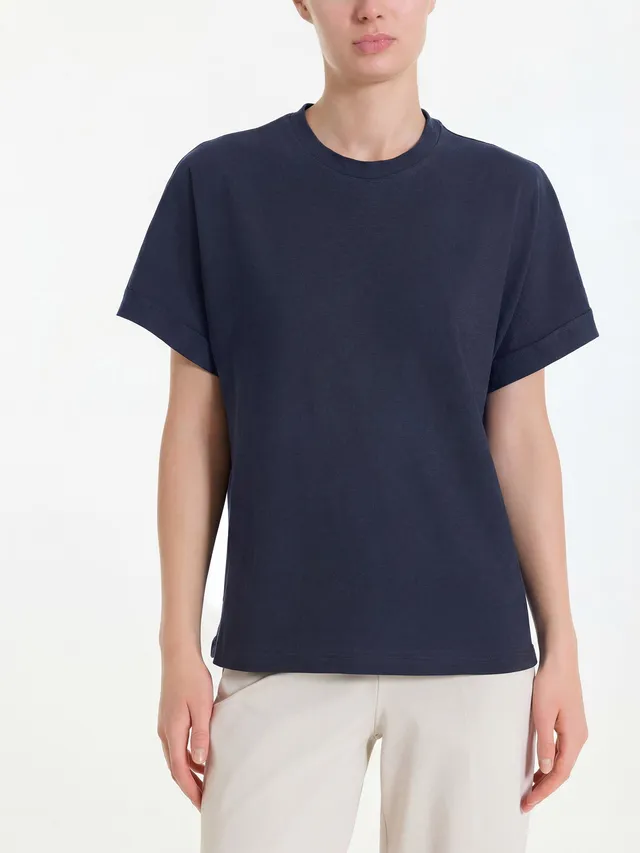 Ragno Slub Jersey Maglietta Manica Corta Over Bleu cotone