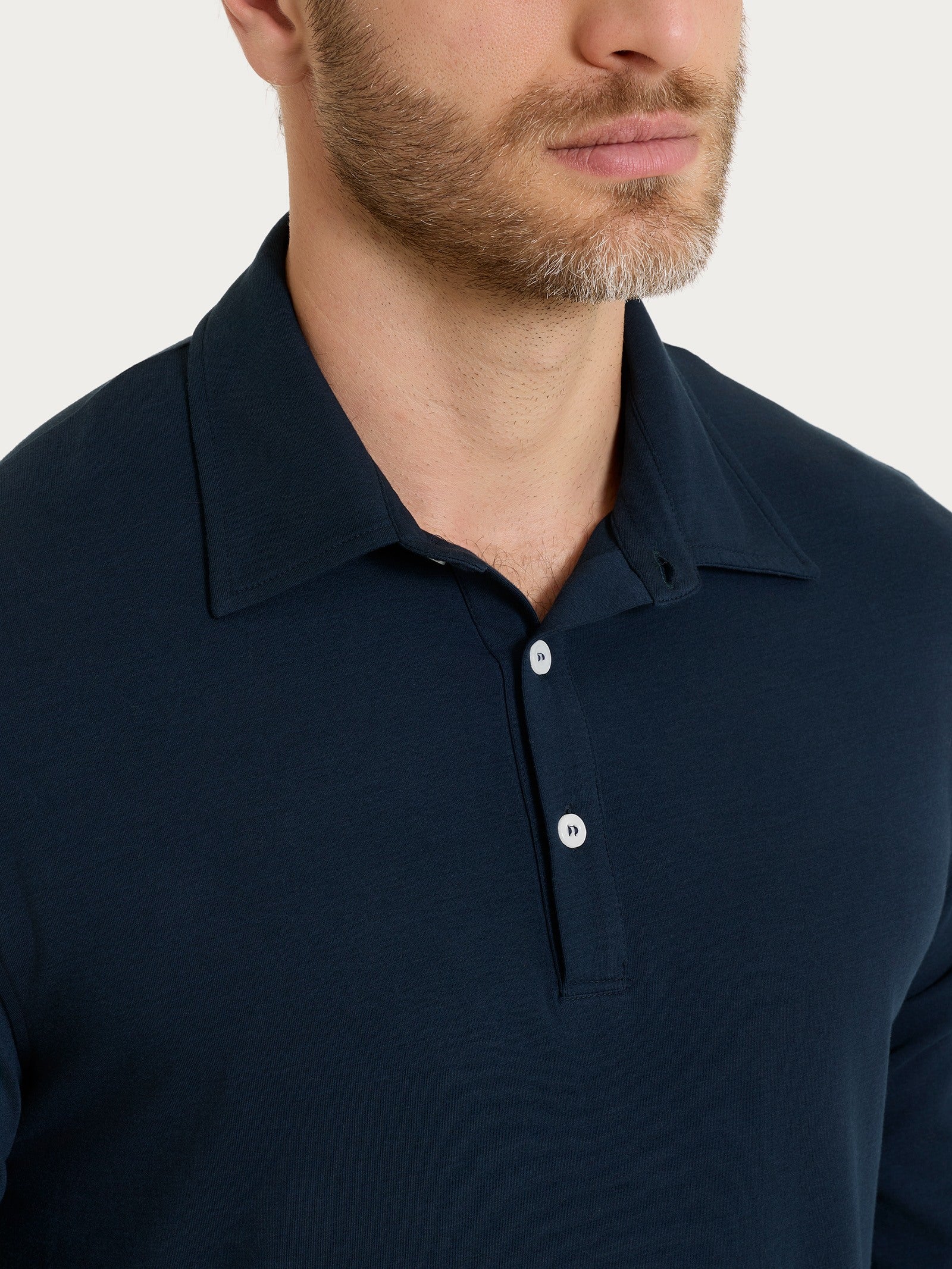 Ragno Ultralight Polo Bleu Uomo manica lunga cotone