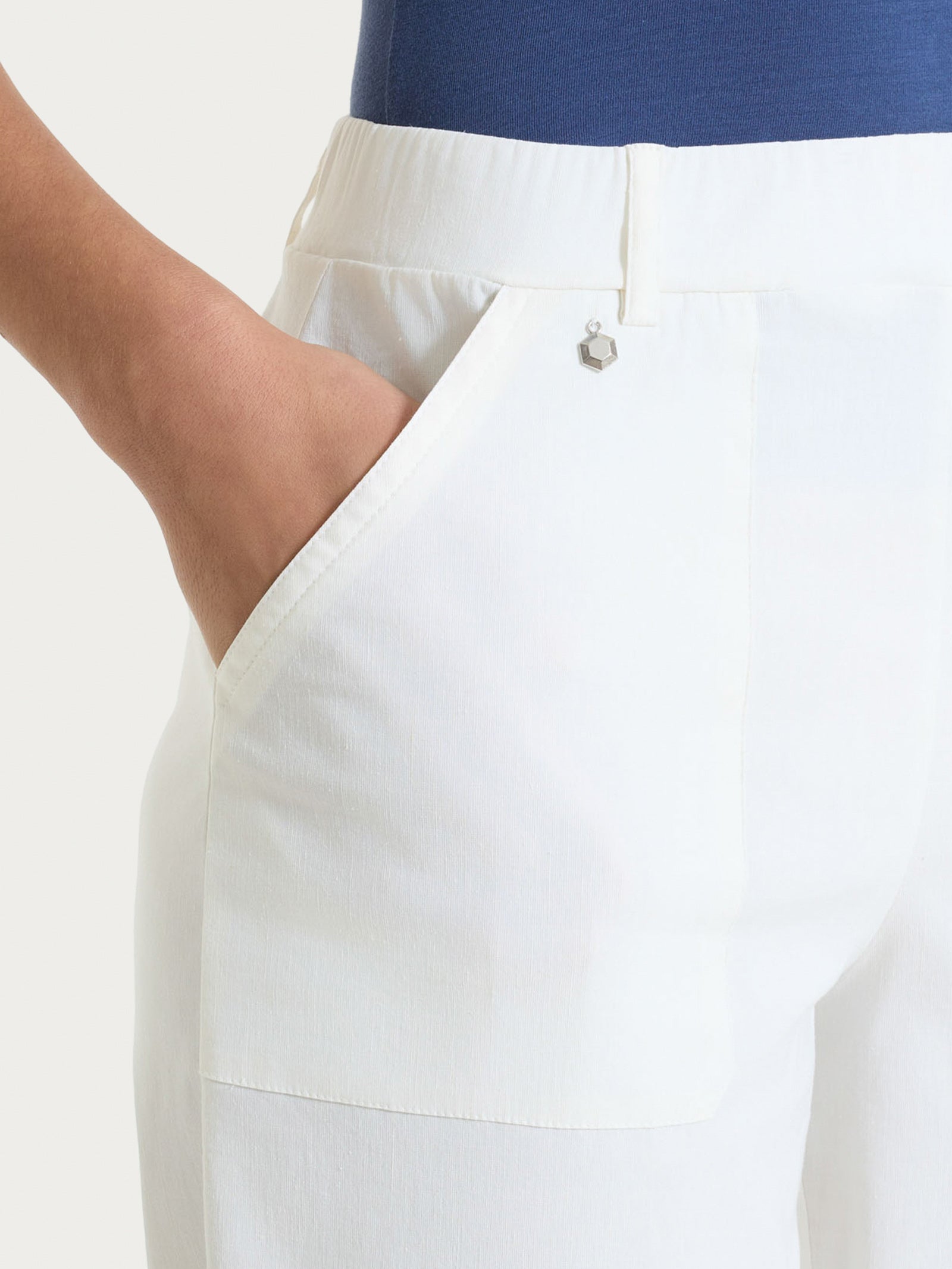 Ragno Linen Super Fresh Pantalone Carota Candido Lino