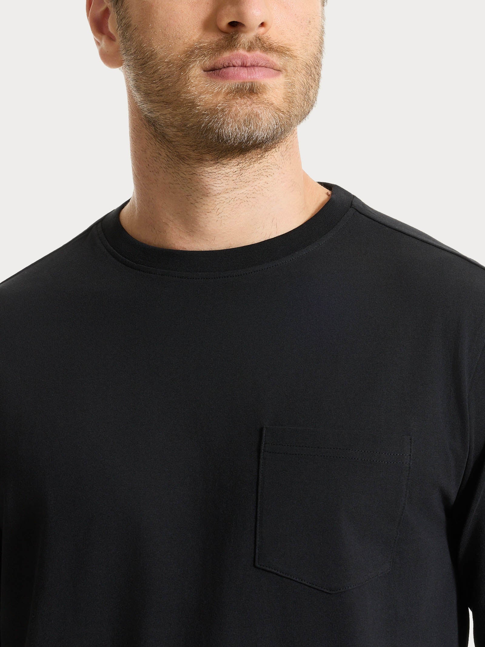 Ragno Heavy Duty Jersey maglietta manica lunga nero puro cotone