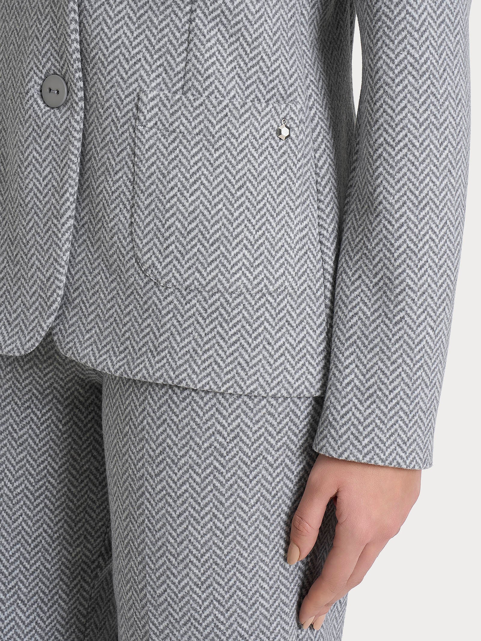 Ragno Compact Blazer 2 Bottoni Grigio Jacquard