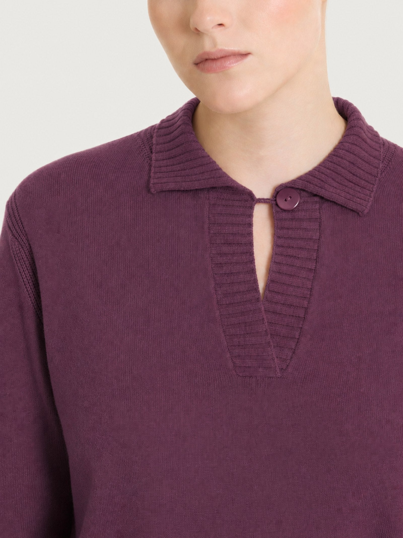 Ragno Soft Wool Polo Manica Lunga Huckleberry