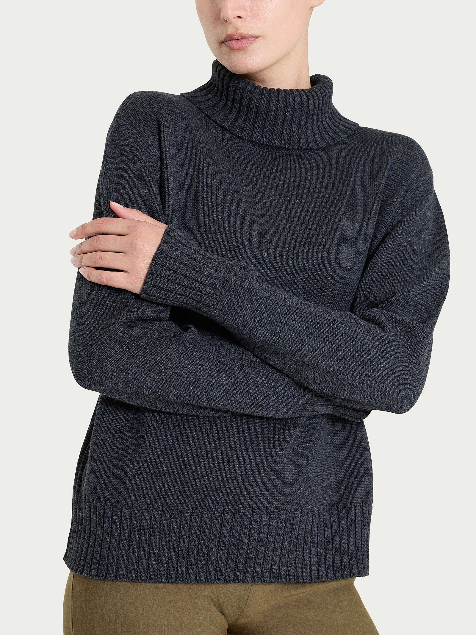 Ragno Winter Cotton Dolcevita Nero Puro Cotone Caldo