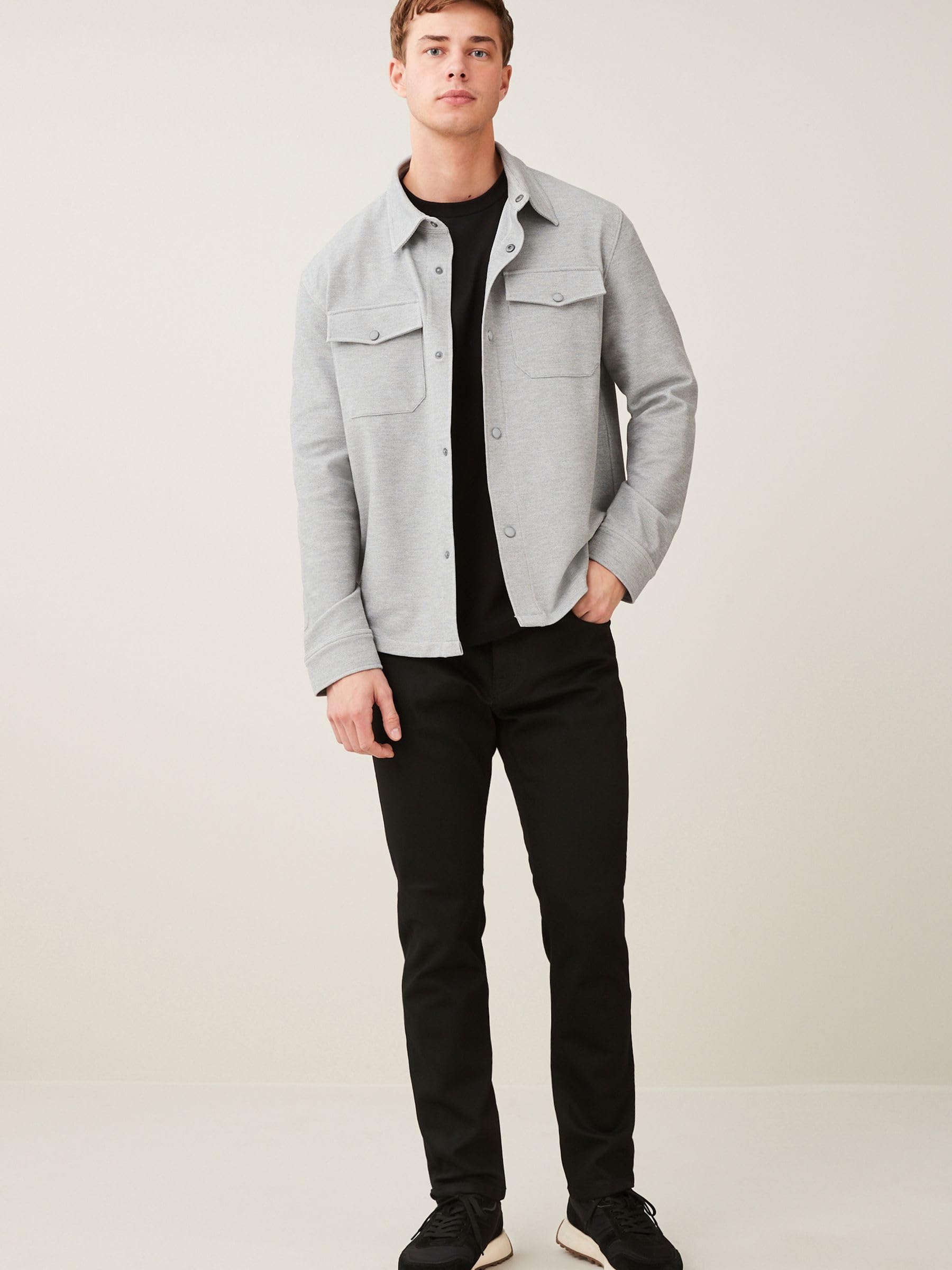 Next giacca camicia uomo twill jersey bottoni L