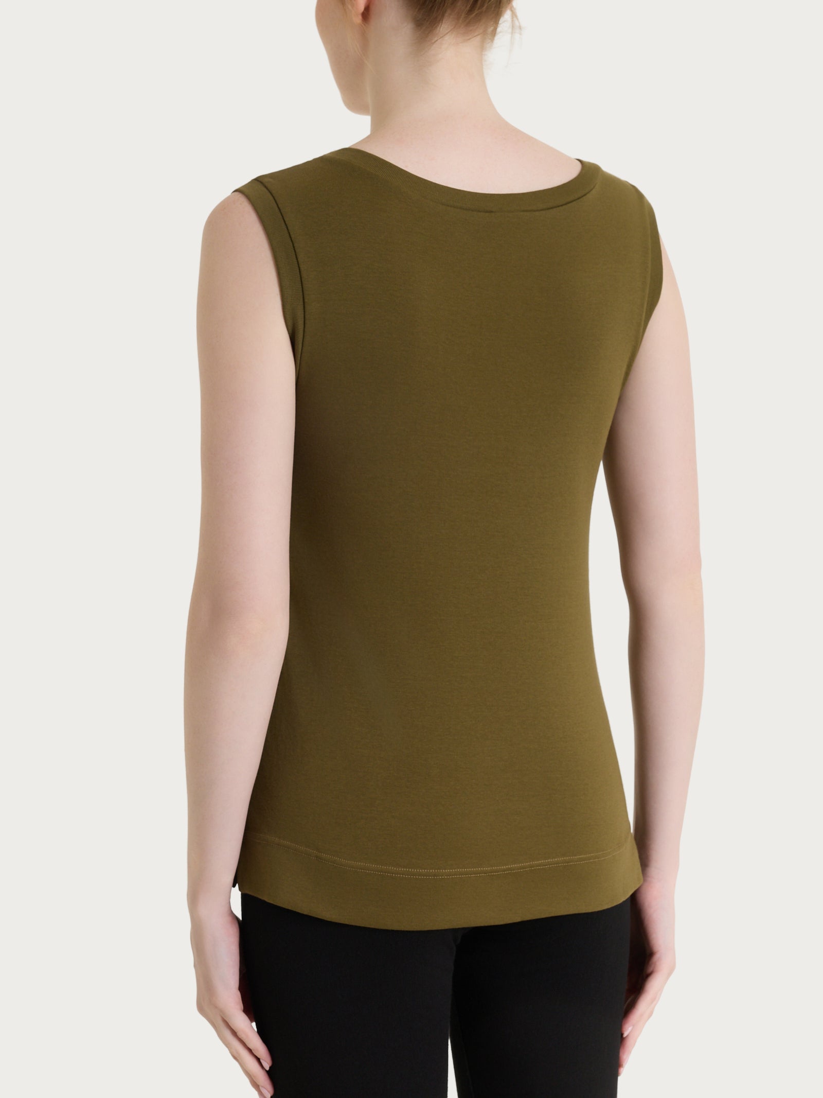 Ragno Eco Cotton Top Smanicato Dark Olive spalla larga