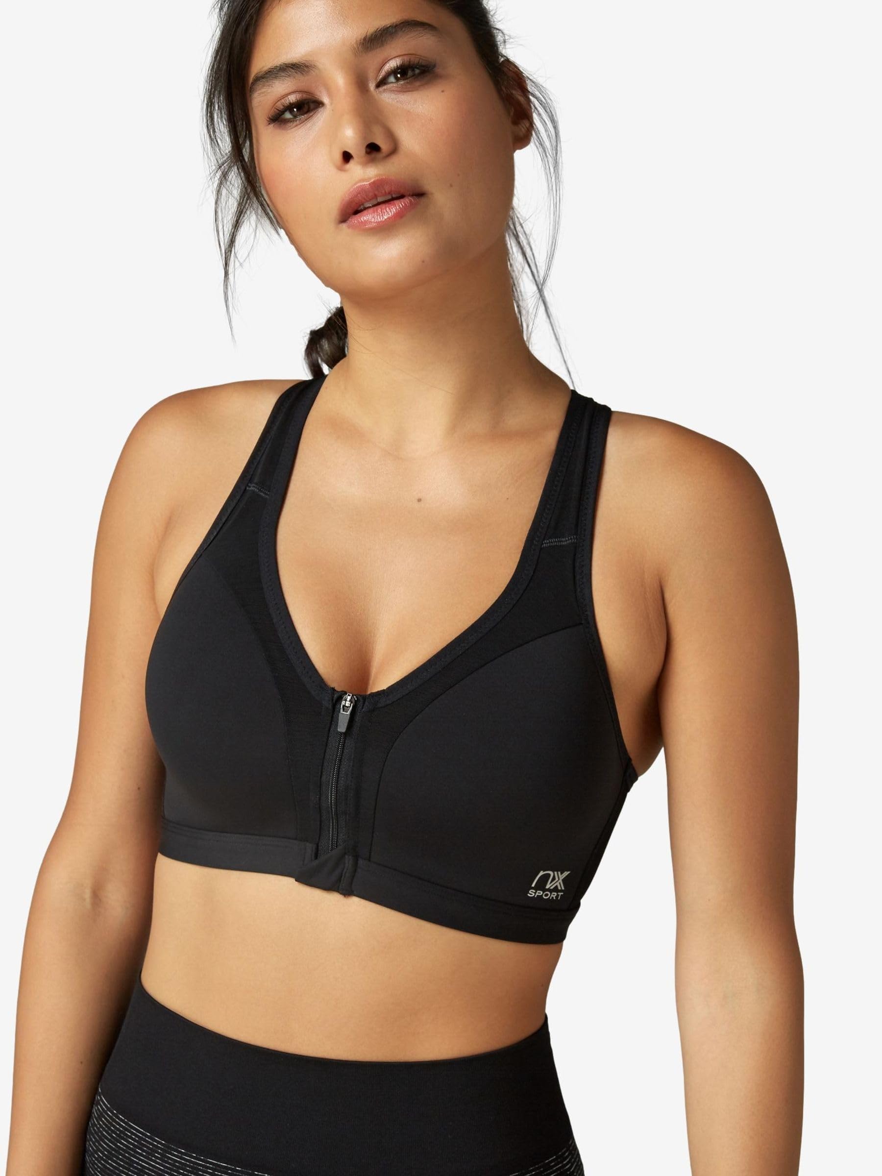 Next Reggiseno Sportivo Zip Frontale Alto Impatto Nero 80C