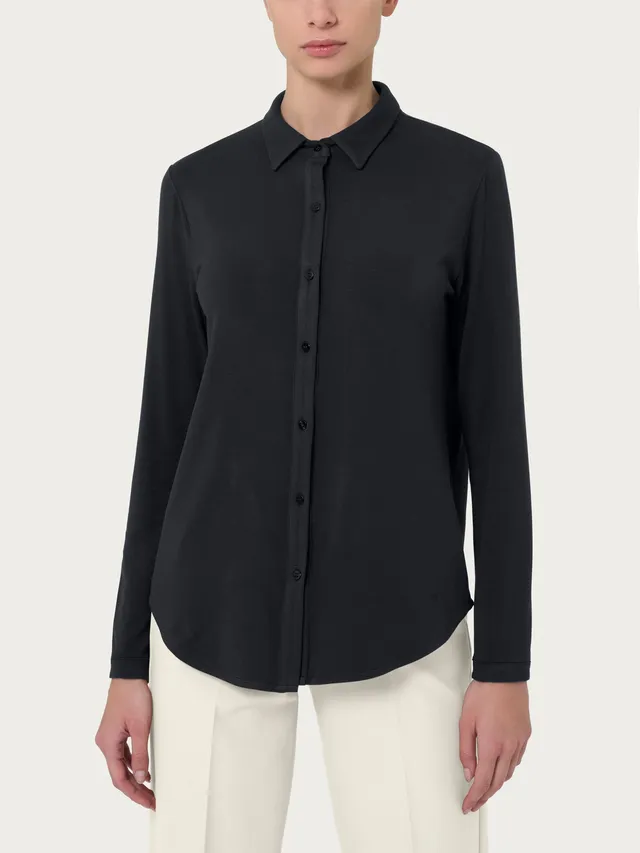 Ragno Eco Viscosa Camicia manica lunga Nero viscosa