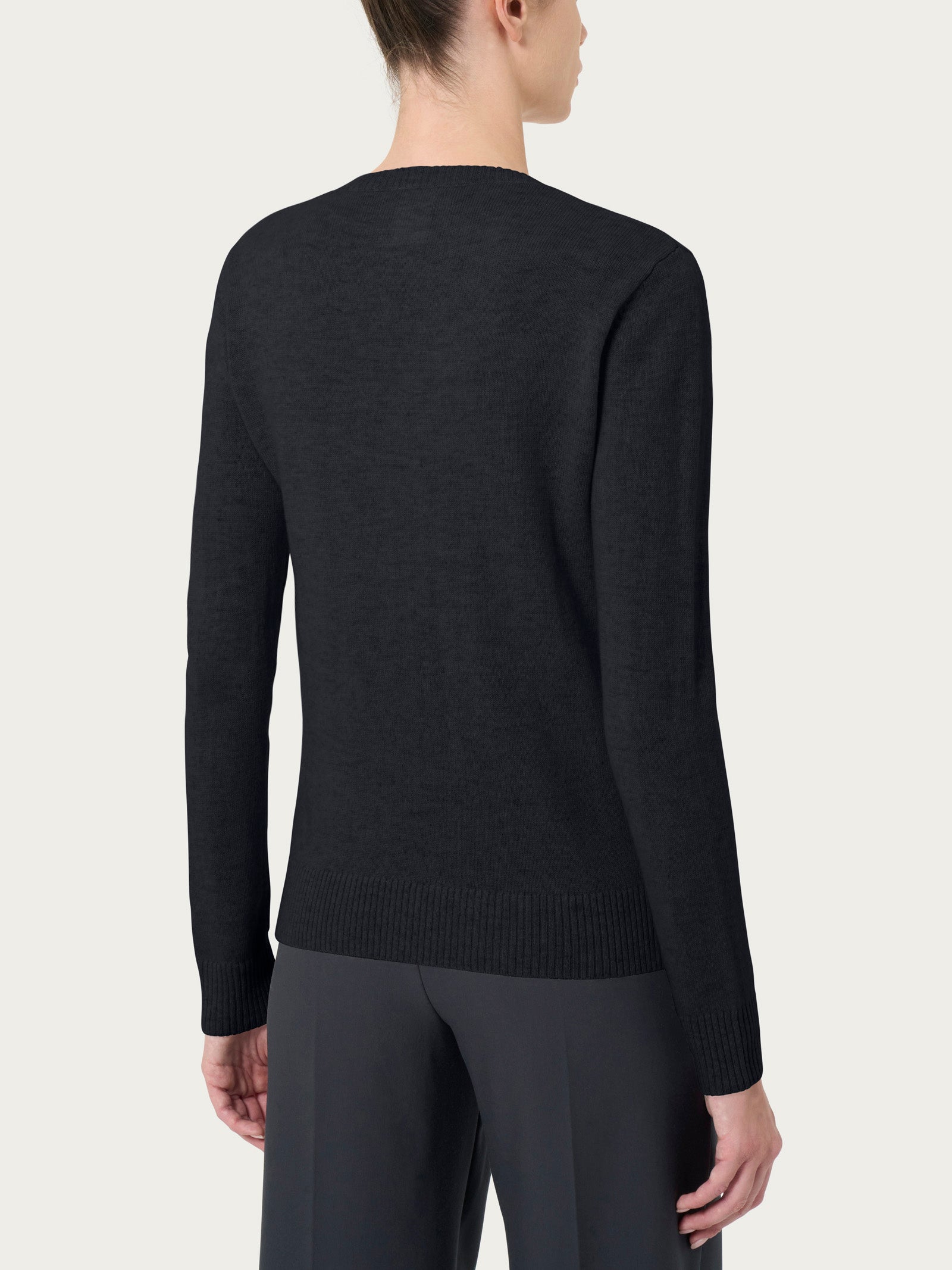 Ragno Cashmerino maglia scollo V donna Nero manica lunga