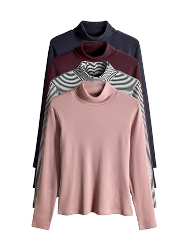 The Set maglie donna coste collo alto maniche lunghe 4pz