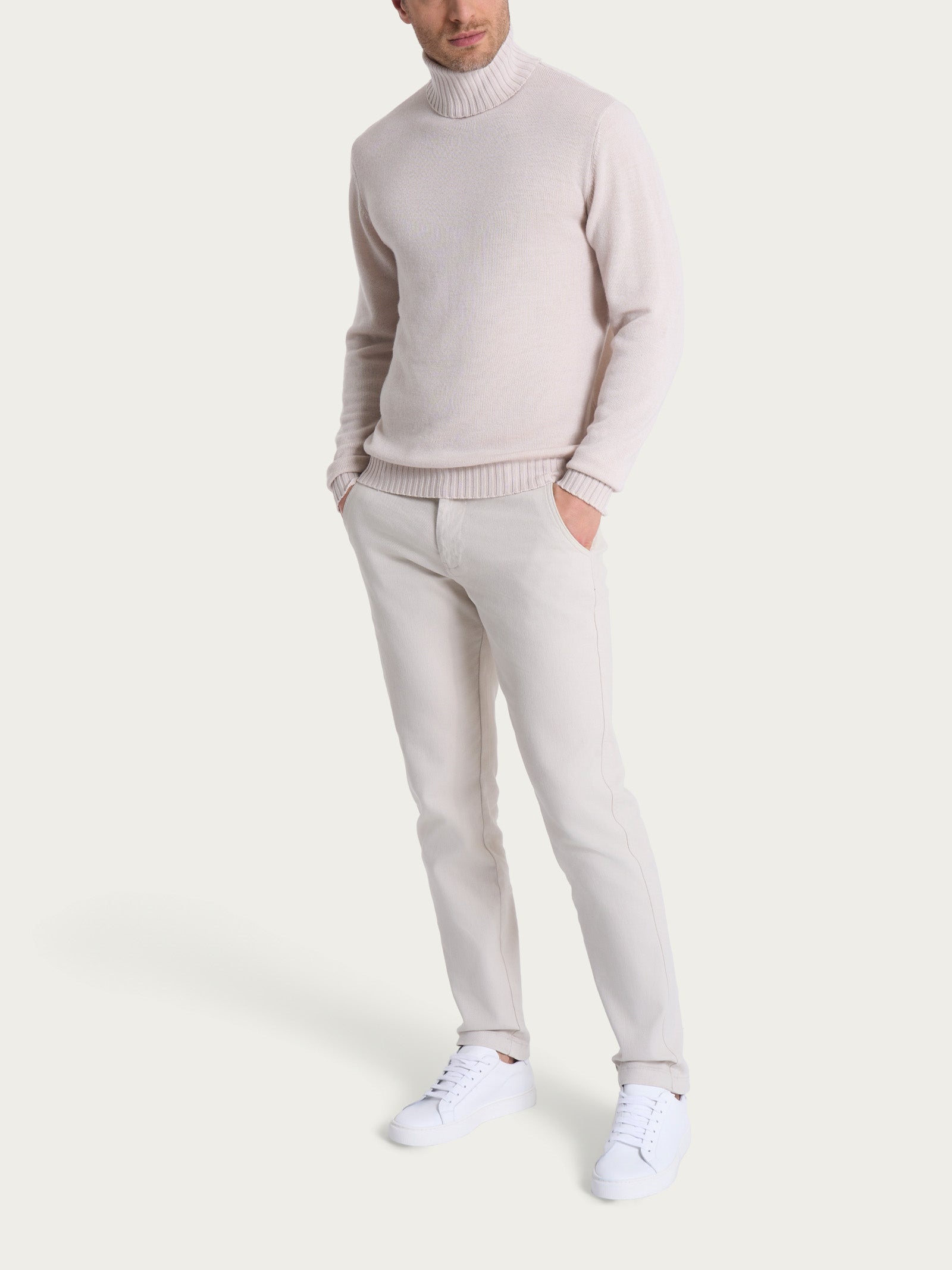 Ragno Merino Soft dolcevita uomo Champignon lana