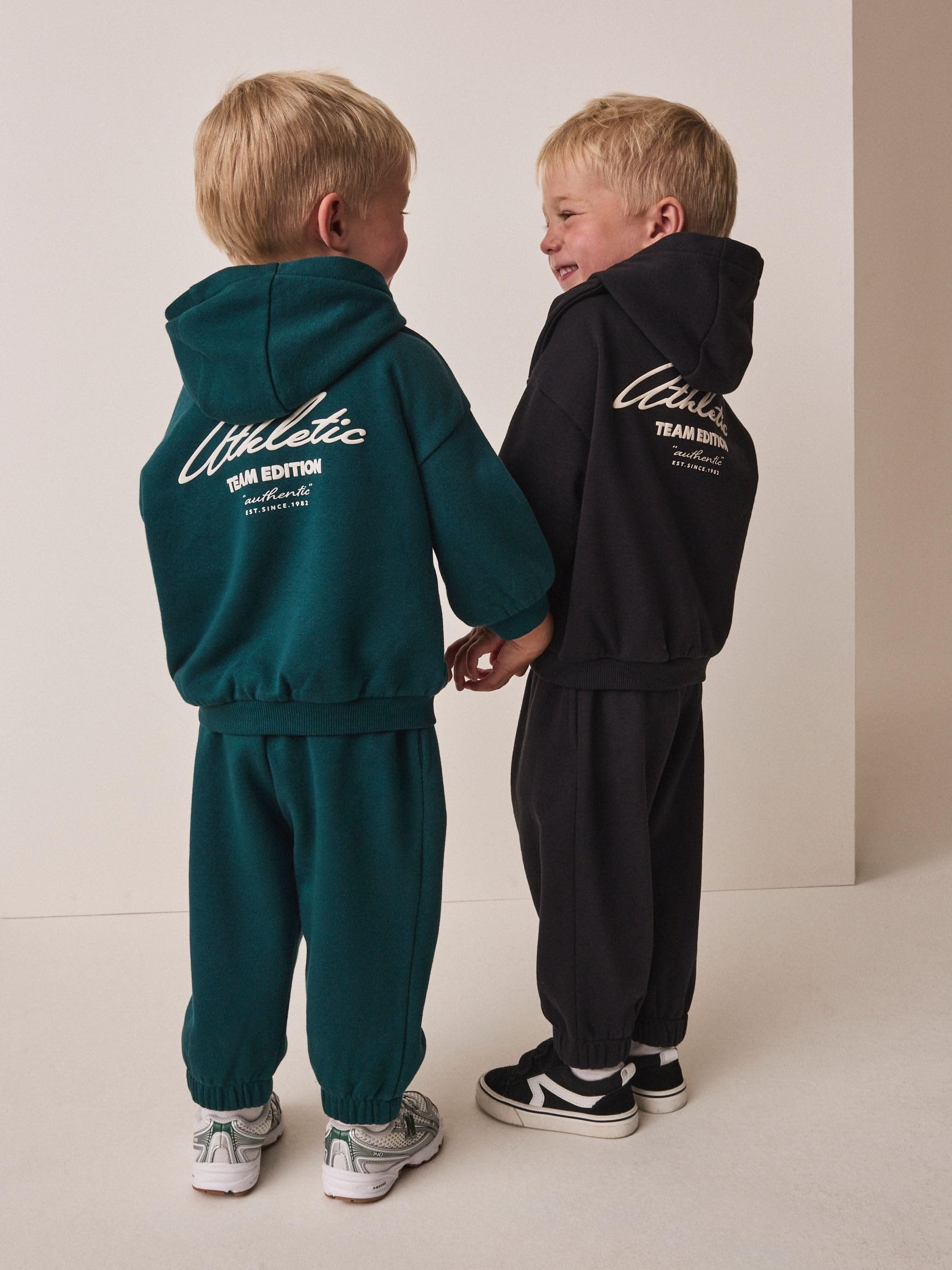 Next tuta bambino felpa e jogging verde nero 80-86 4 pezzi