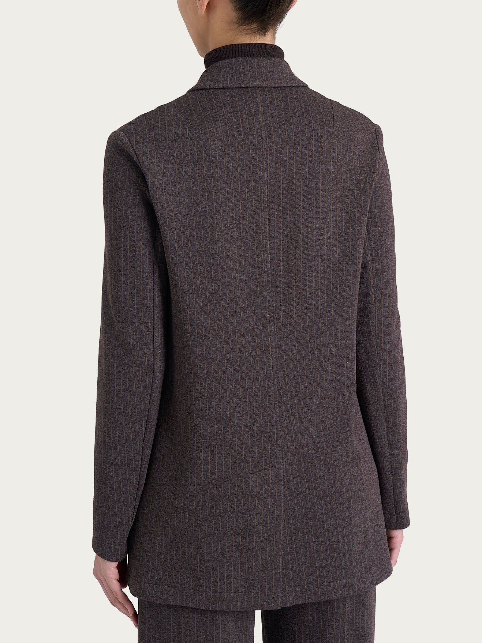 Ragno Blazer over donna gessato marrone jacquard