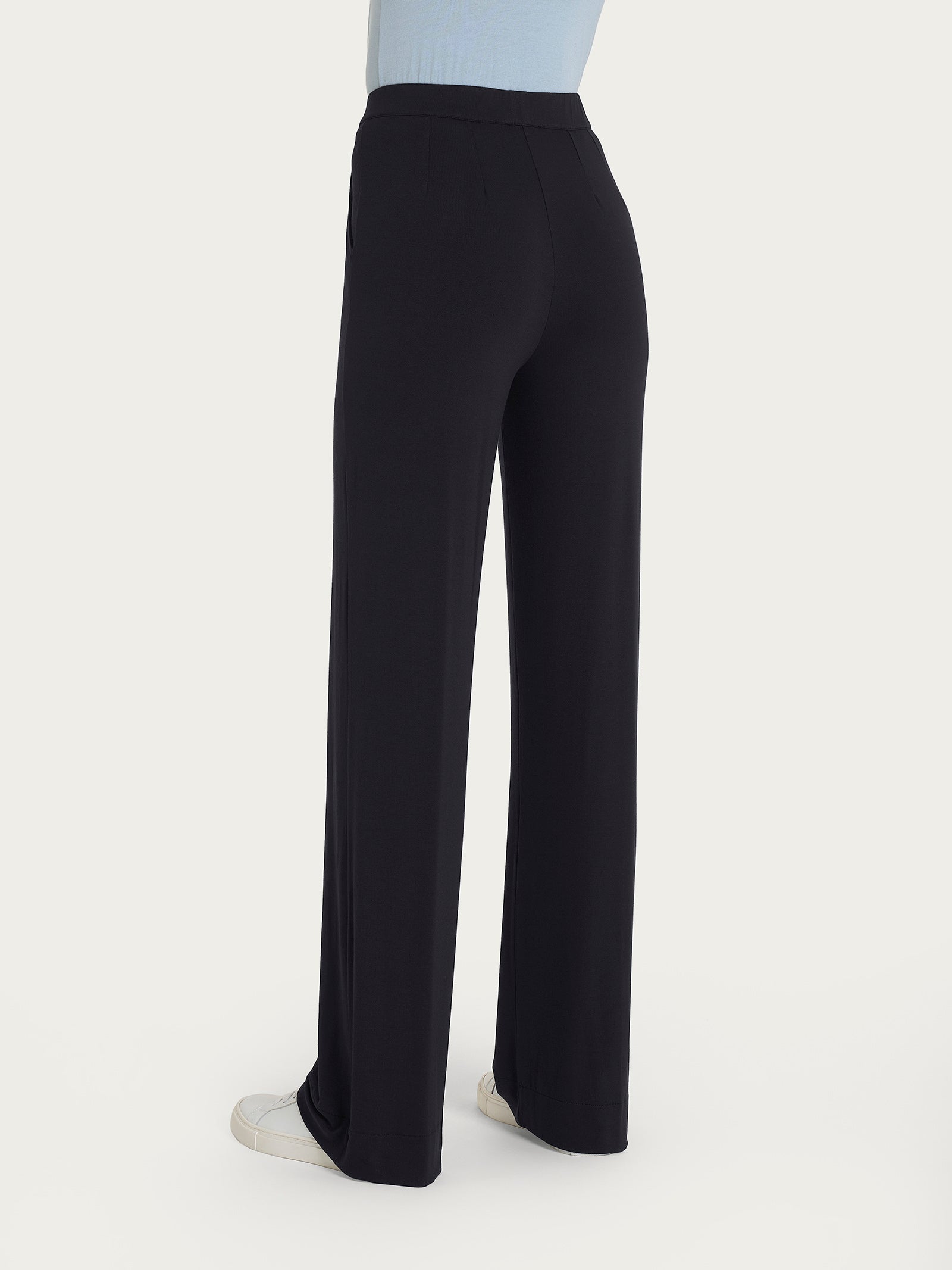 Ragno Palazzo Pantalone Ampio Nero Viscosa Crêpe