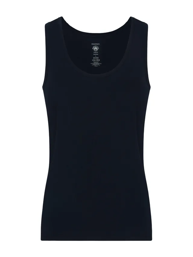 Ragno Comfort Canottiera Spalla Larga Cotone Bleu