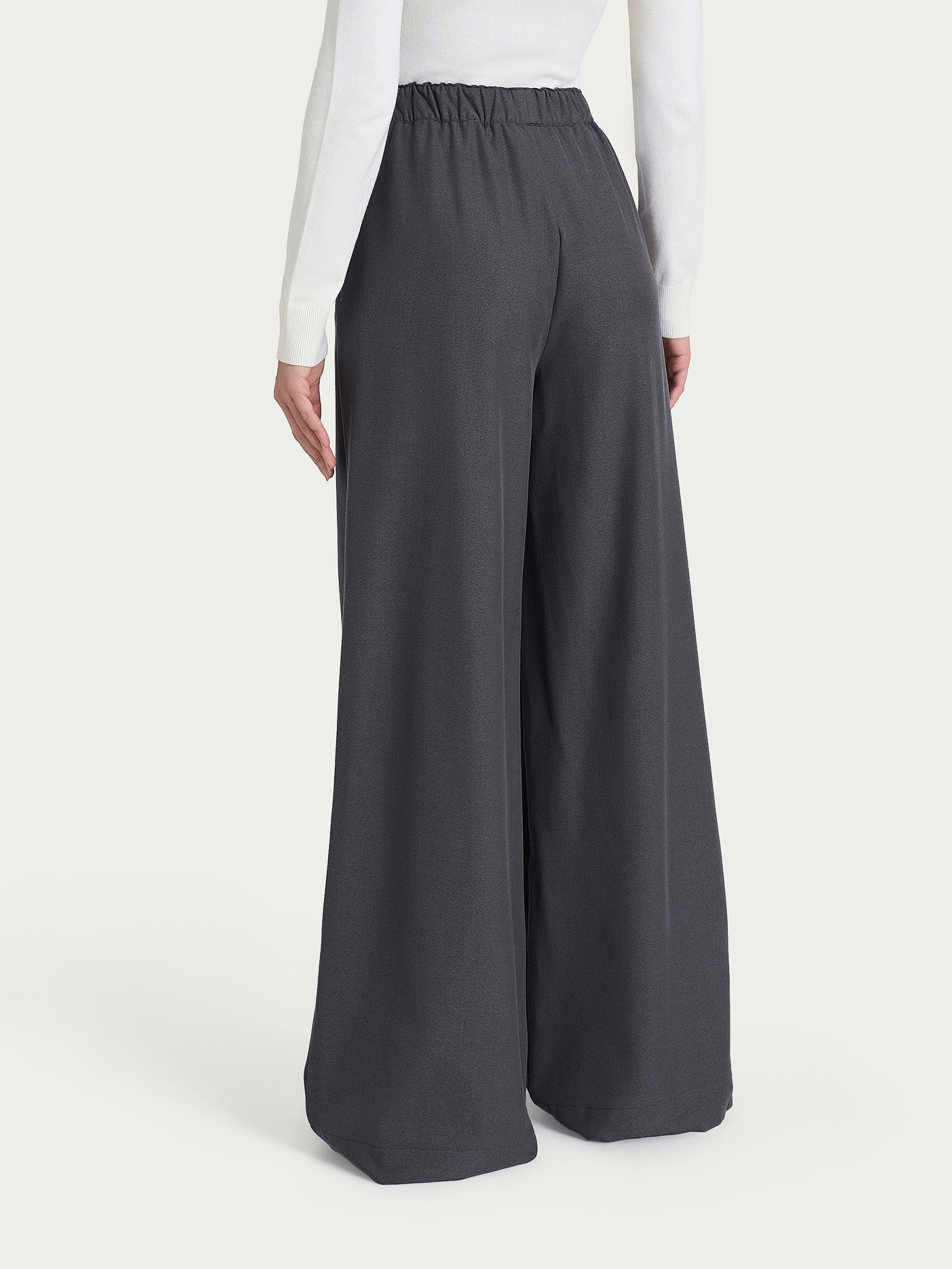 Ragno Gem pantalone palazzo flannel Ardesia Mel.