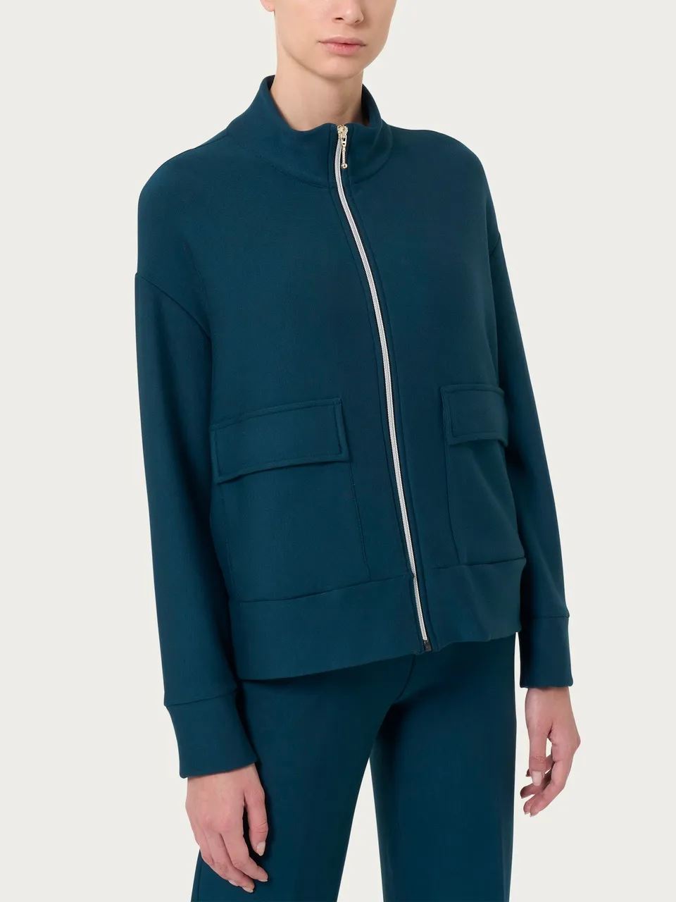 Ragno Comfort giacca zip Reflecting Pond felpa viscosa