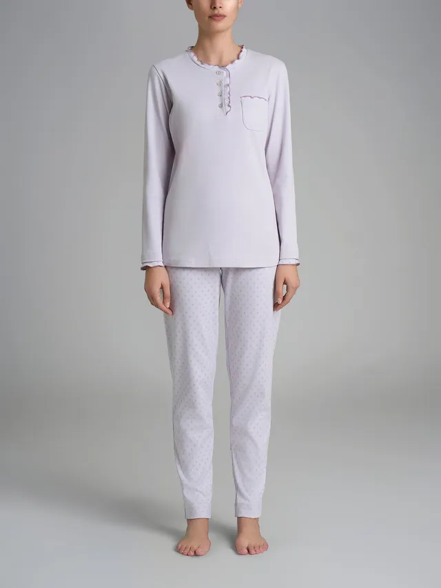 Ragno Sweet Emotion pigiama serafino Lavender Blue cotone