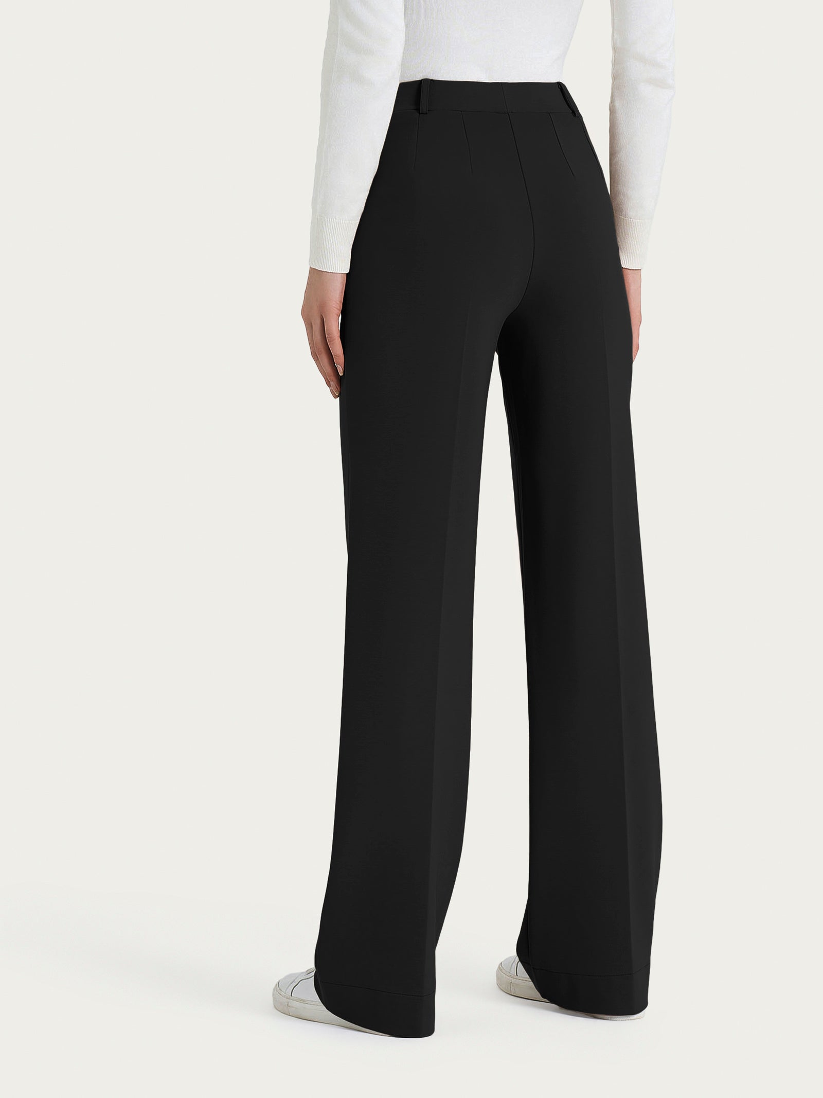Ragno Cashmere Compact pantalone ampio Nero wide leg