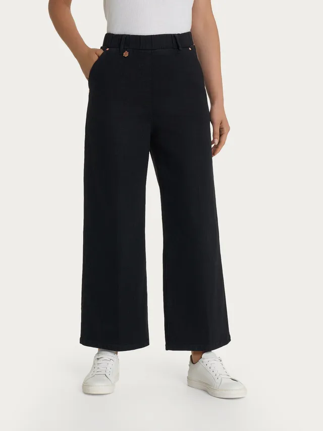 Ragno 4 Seasons Denim Jeans Ampio Nero wide leg