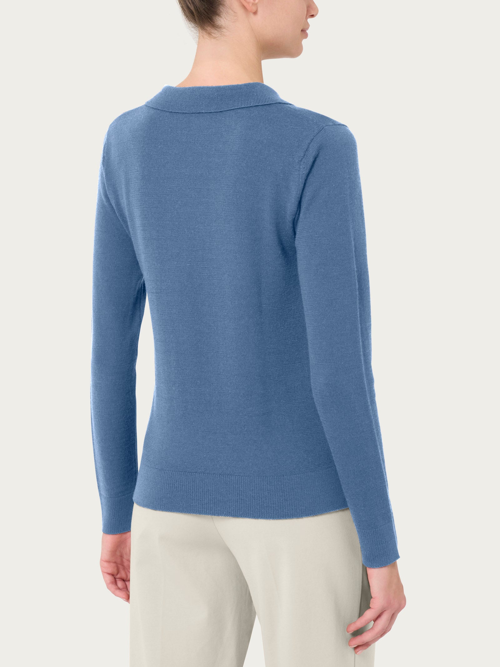 Ragno Merino Soft Polo maglia lana blu pura