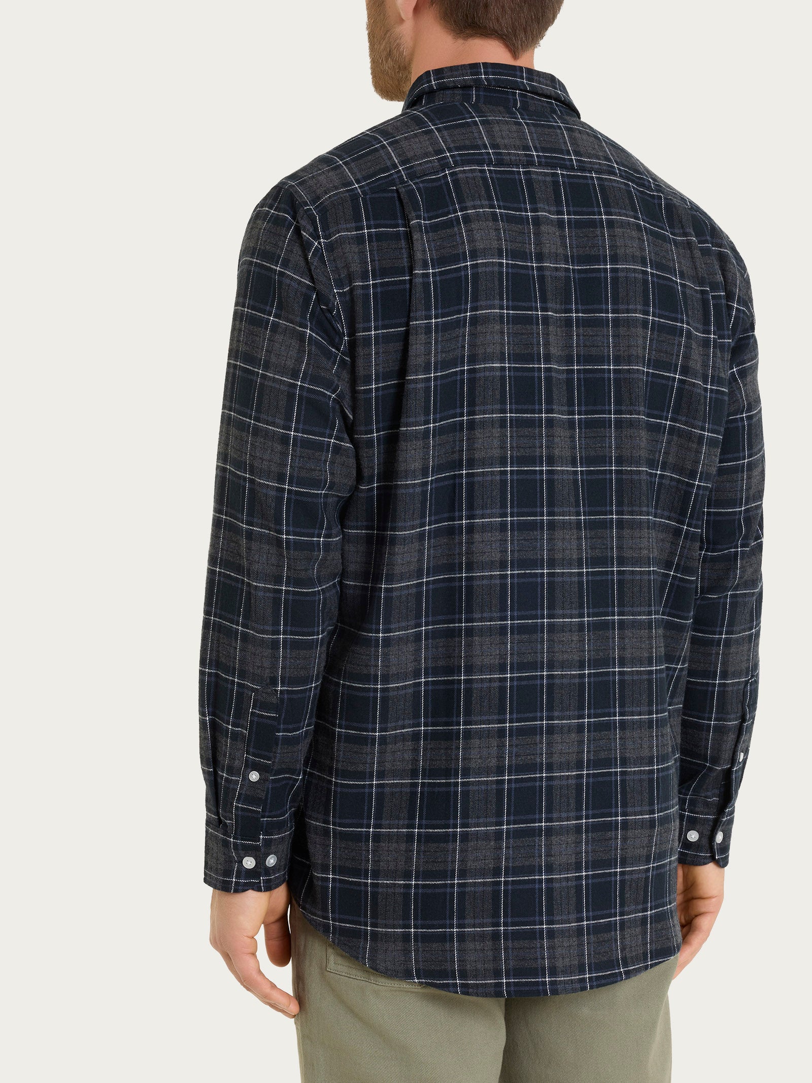 Ragno Cotton Flannel Camicia Uomo Tartan Blu Cotone