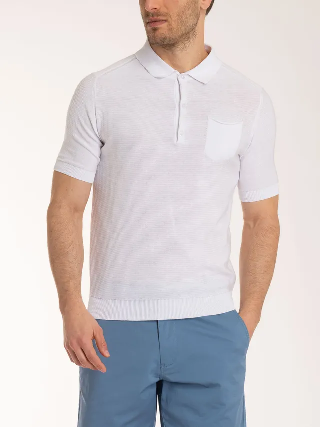 Ragno Puro Cotone Polo punto links uomo Bianco manica corta