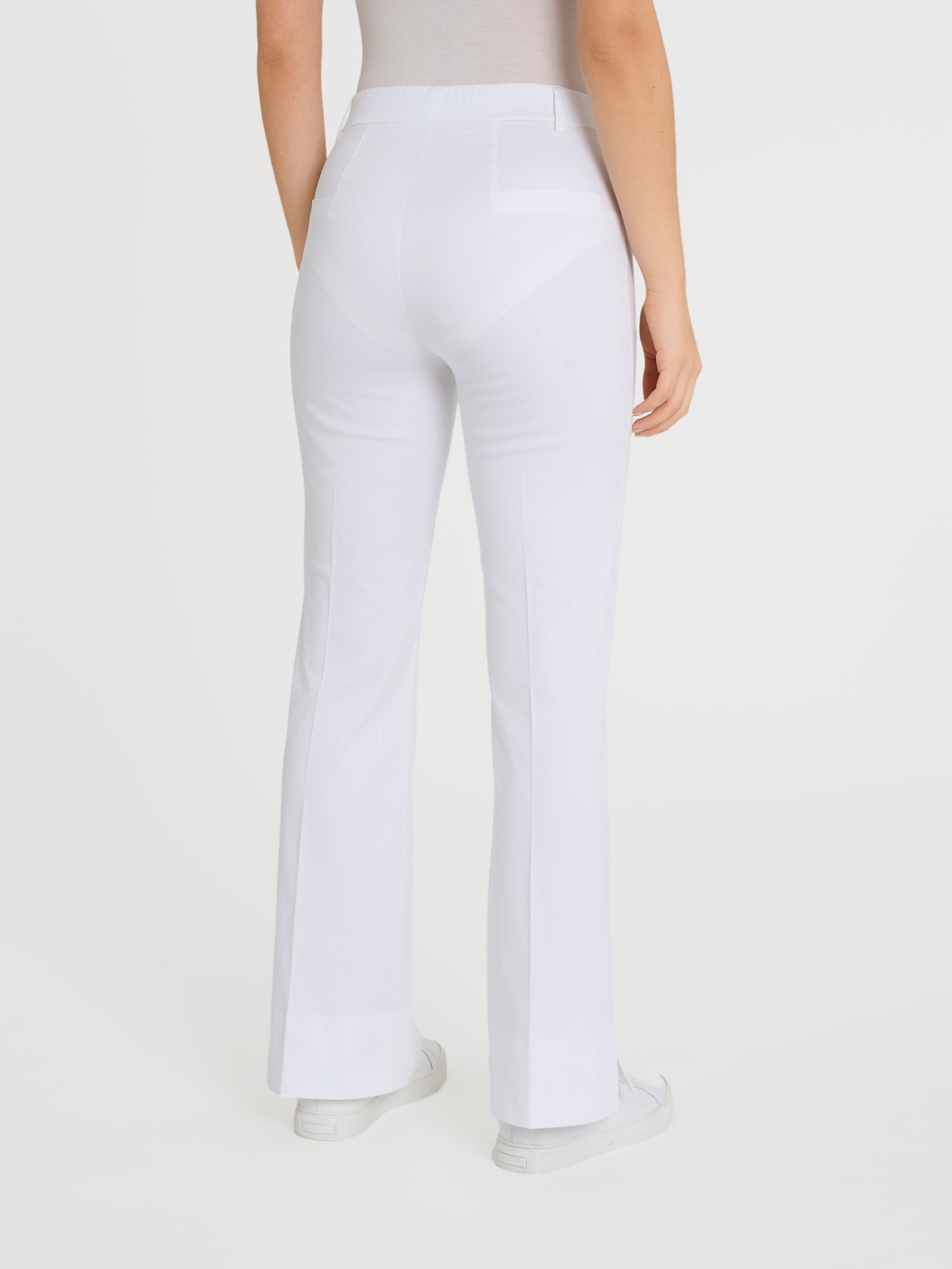 Ragno Pantalone Flare Satin Power Bianco con Spacchi