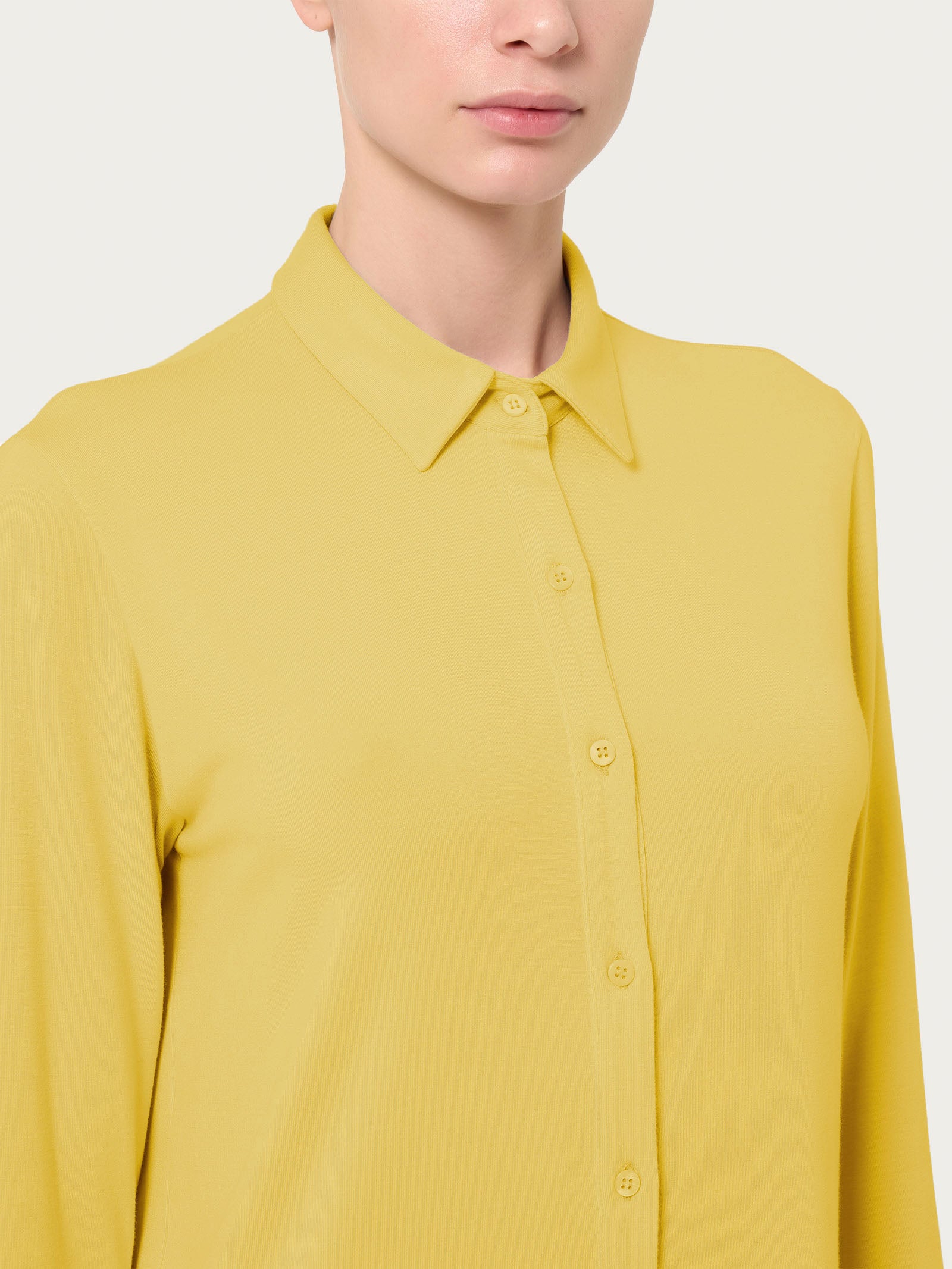 Ragno Eco Viscosa camicia manica lunga Oil Yellow viscosa