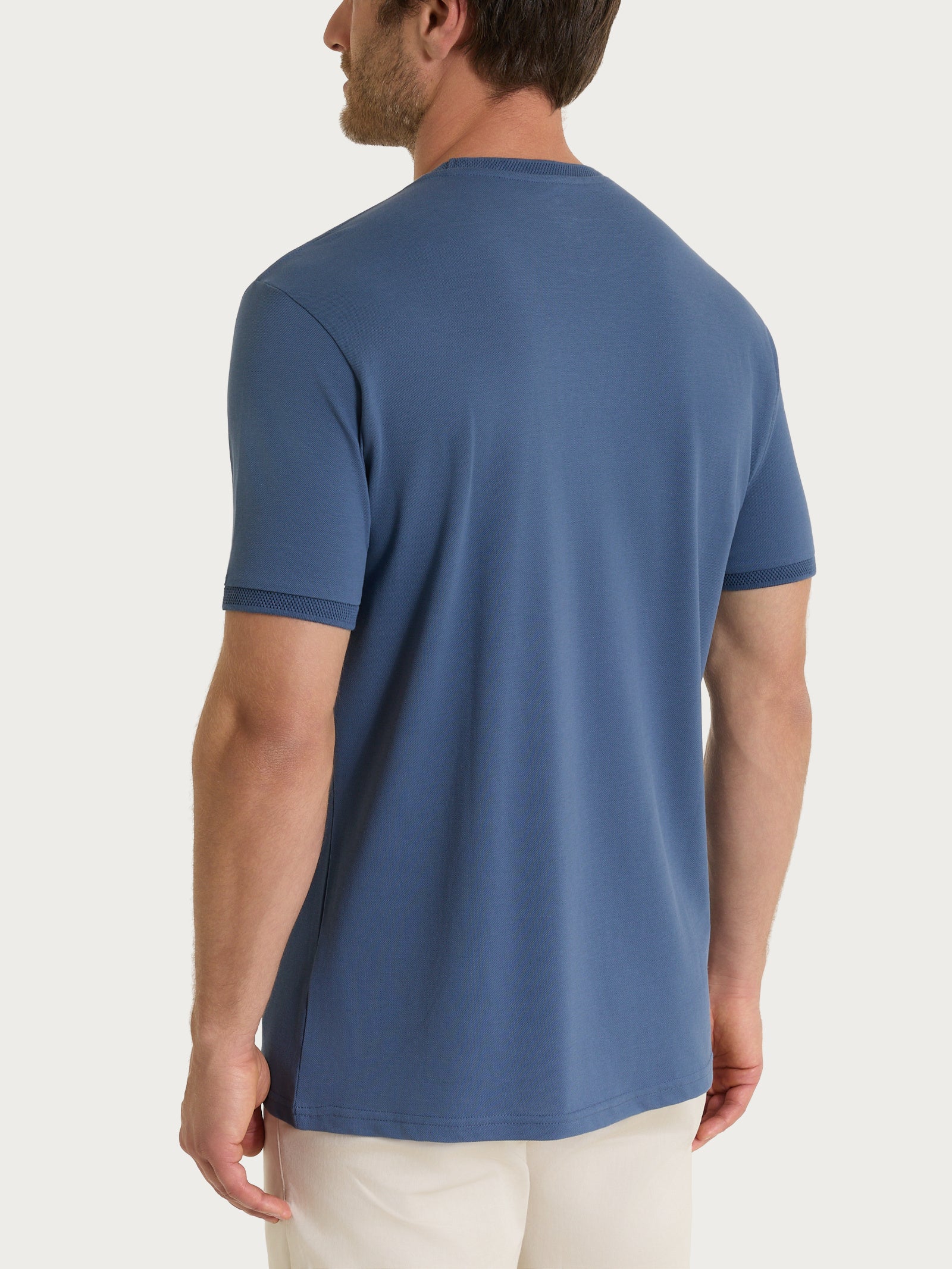 Ragno SL t-shirt girocollo piquet Vintage Indigo puro cotone