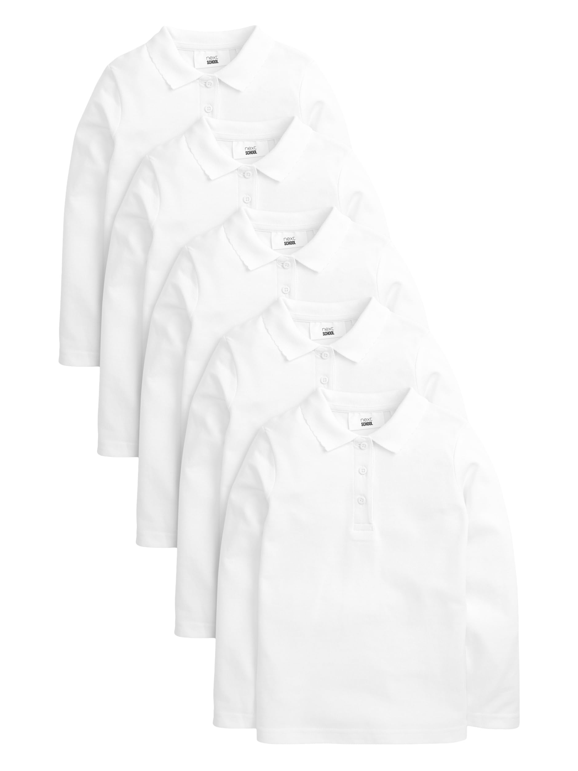 Next Polo Scuola Bambina 4 Anni 5 Pezzi Cotone Maniche Lunghe