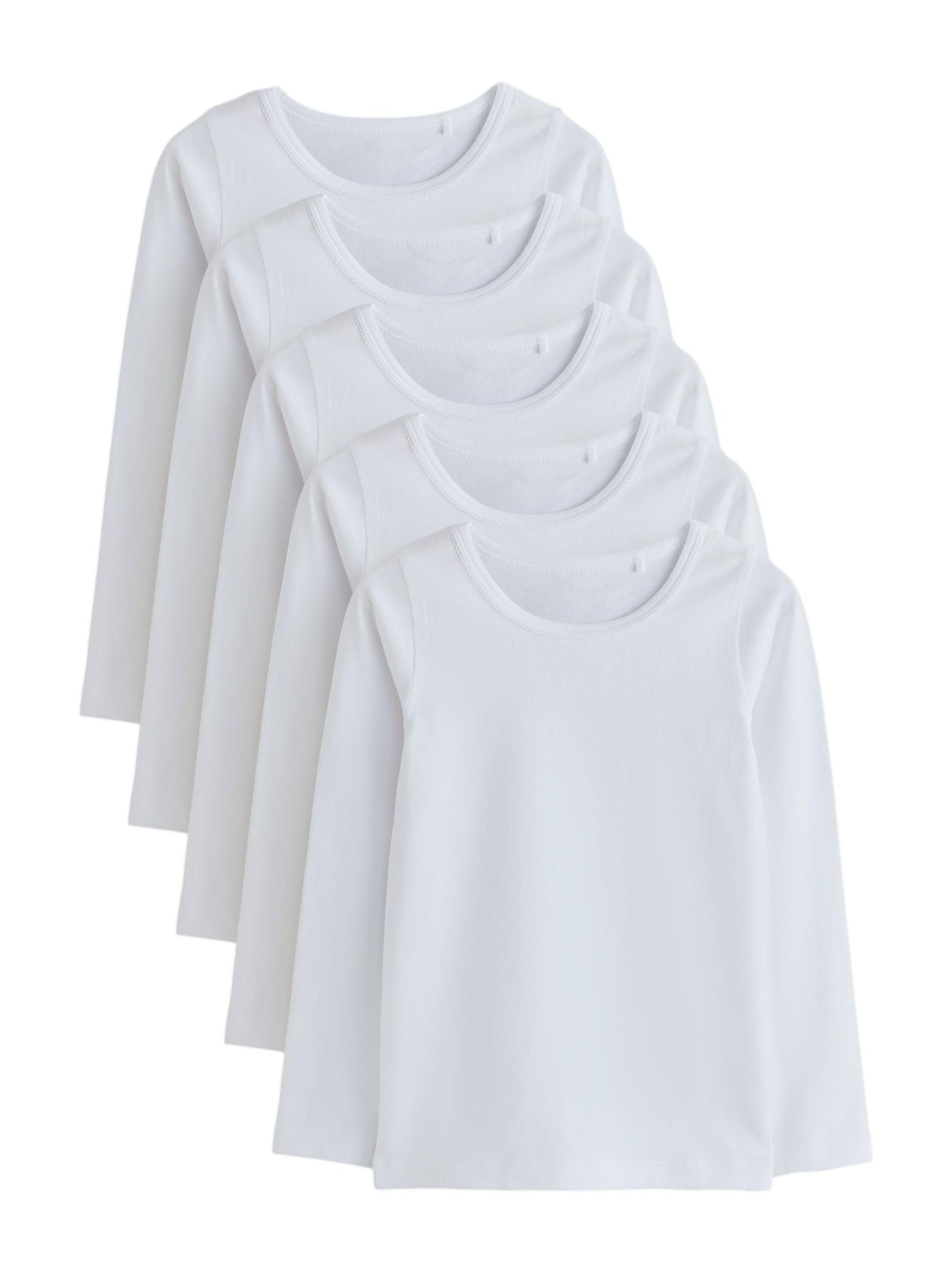 Next 5 Maglie a Maniche Lunghe Bimba 86-92 bianche