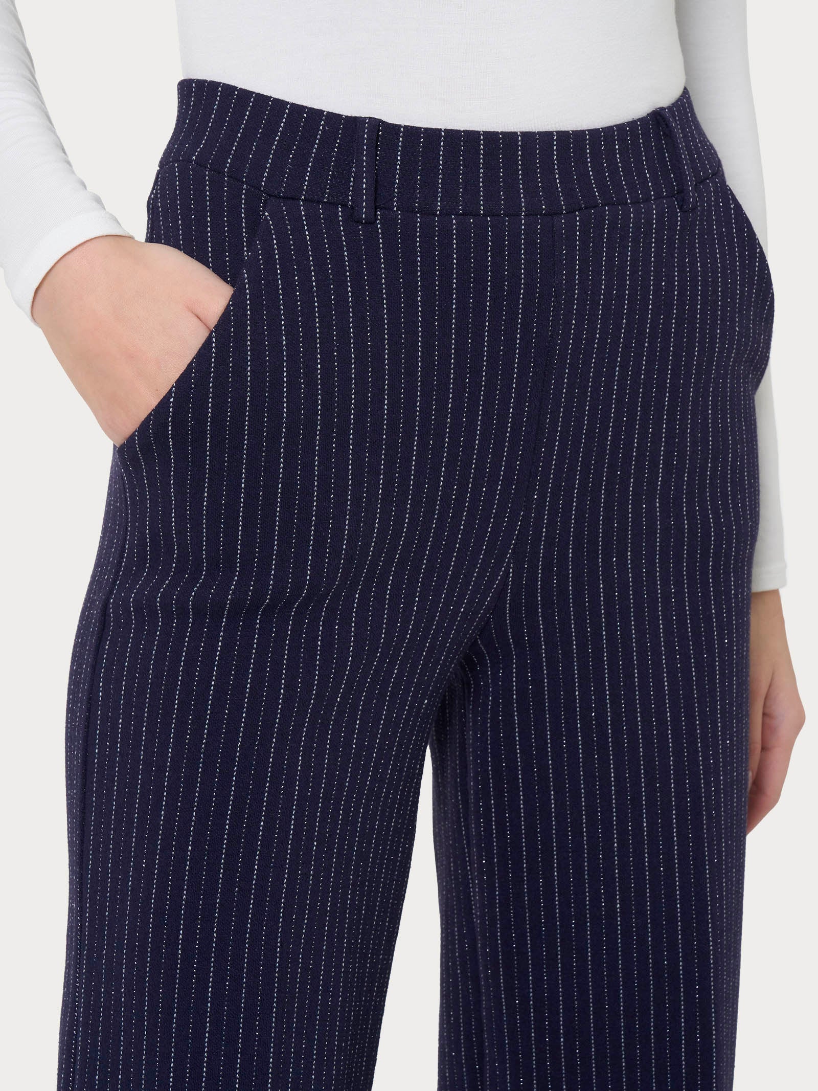 Ragno Compact Pantalone Palazzo Gessato Eco Jacquard wide leg