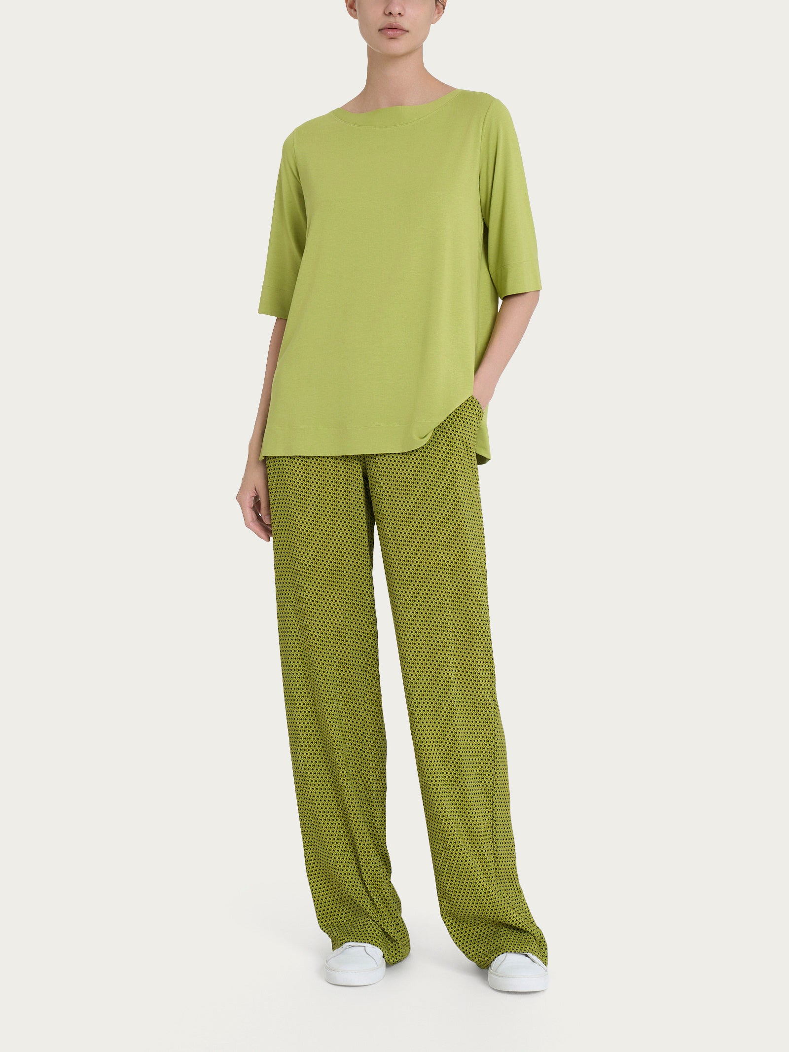 Ragno Viscosa Summer maglietta barchetta Grenoble Green crepe