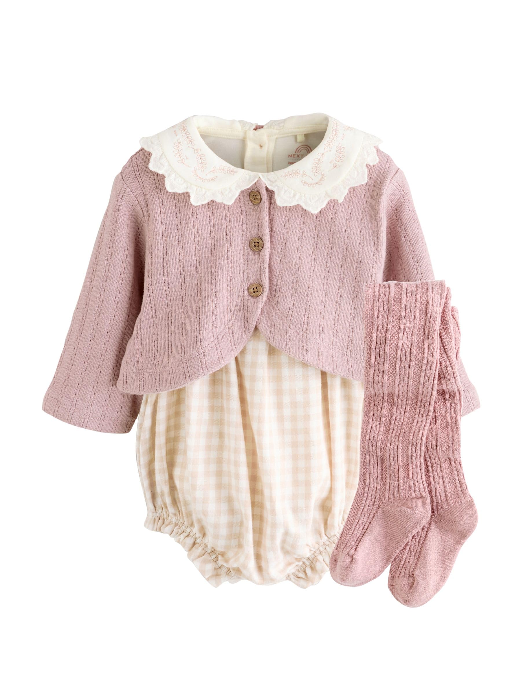 Next set neonata 4 pezzi body cardigan collant 68-74 cotone