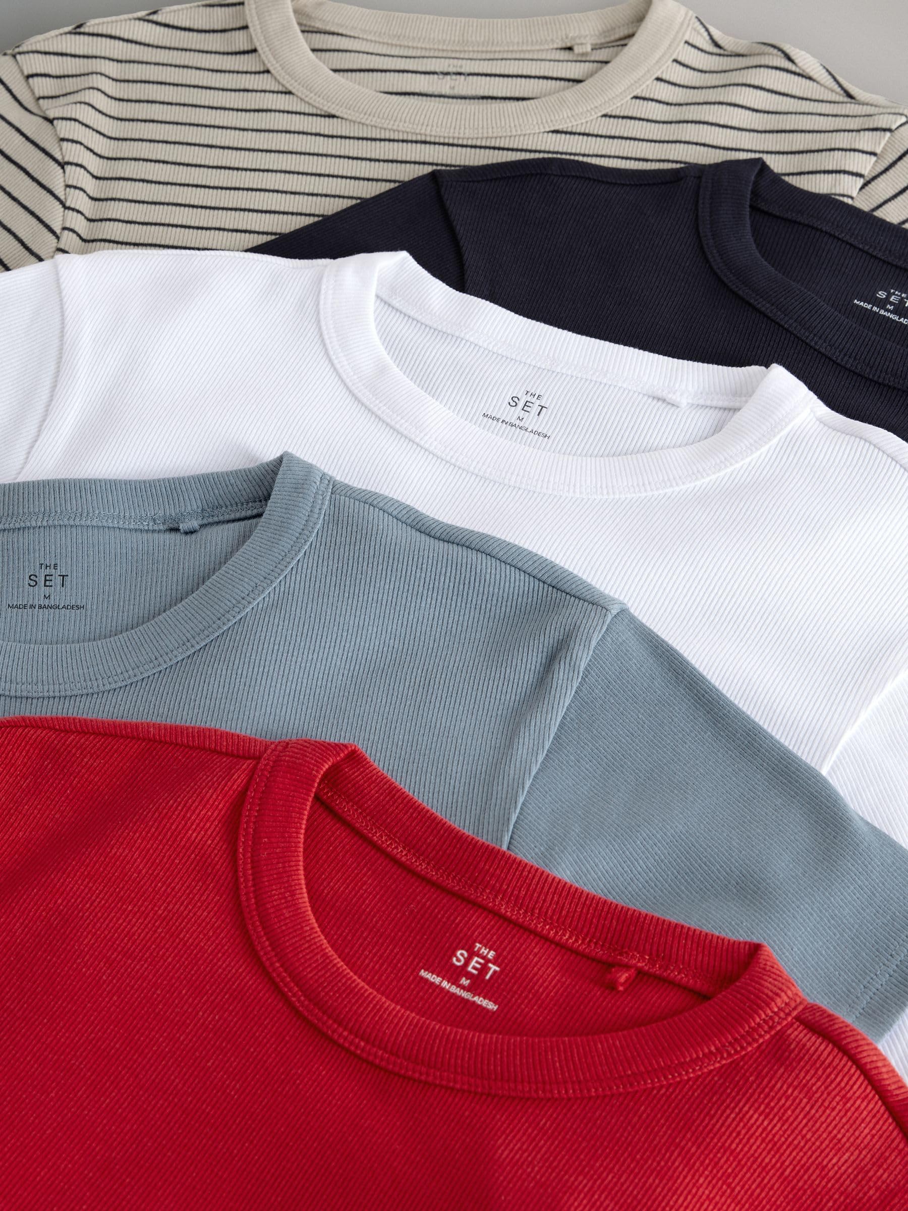 Next The Set t-shirt coste donna confezione 5 pezzi cotone