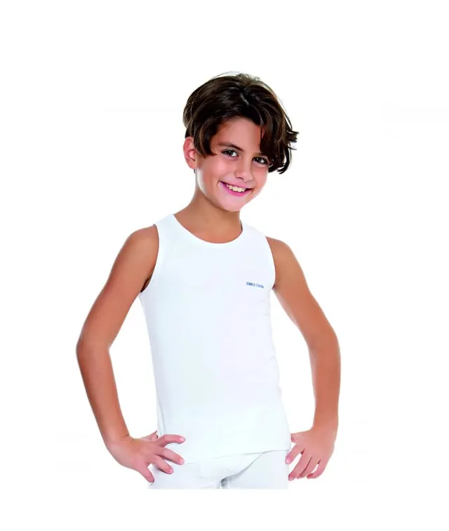 Enrico Coveri canotta bimbo 3pz cotone bianco 5-6 anni