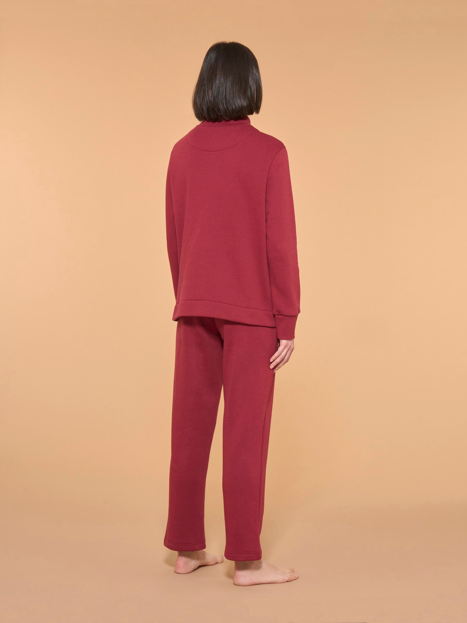 Ragno Sweet Emotion tuta felpata collo alto Tibetan Red misto cotone
