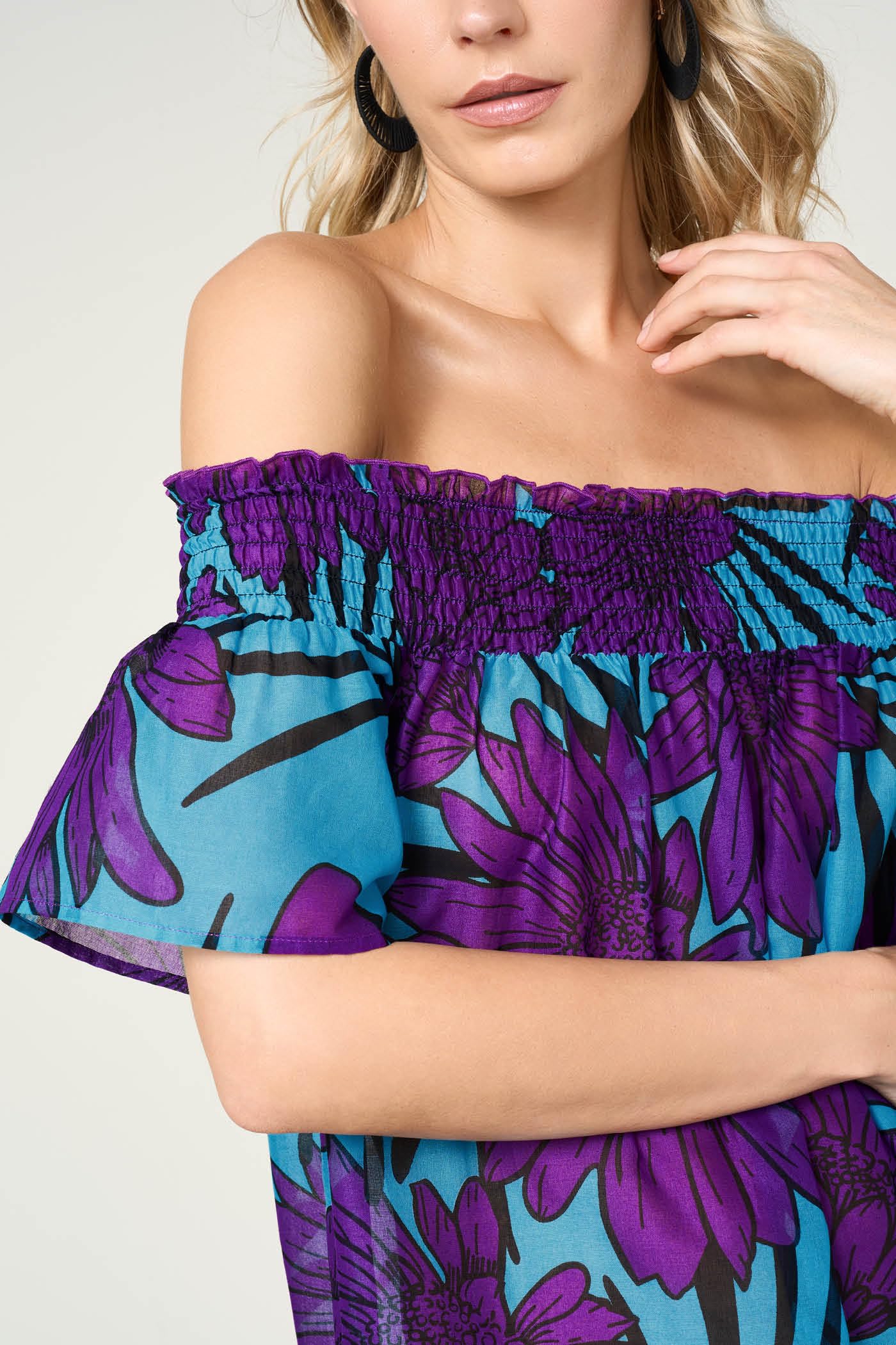Goldenpoint Blooming copricostume abito lungo cotone floreale