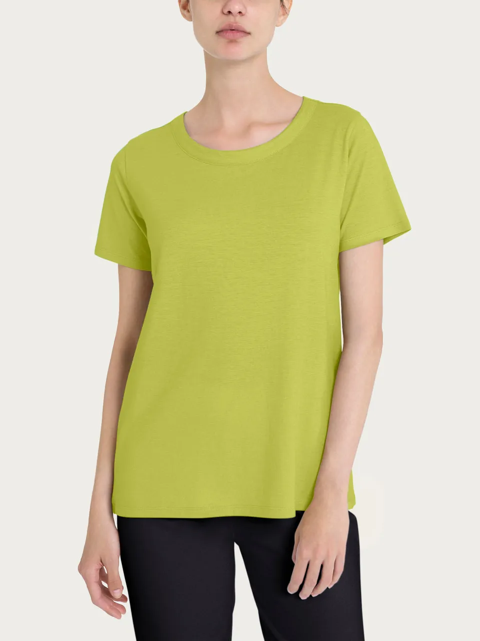 Ragno Puro Cotone t-shirt girocollo donna Verde Grenoble manica corta
