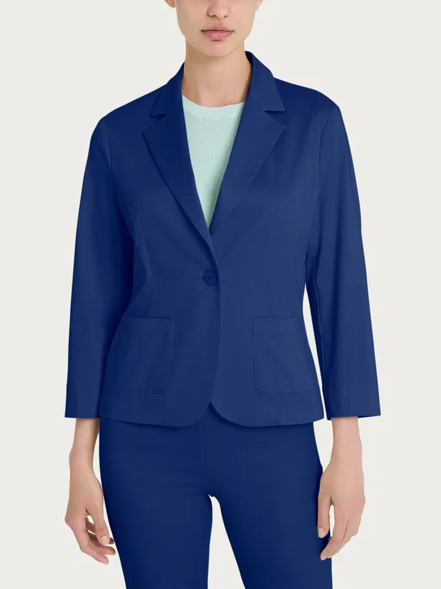 Ragno Satin Power Blazer Manica 3/4 Cotone Blueberry