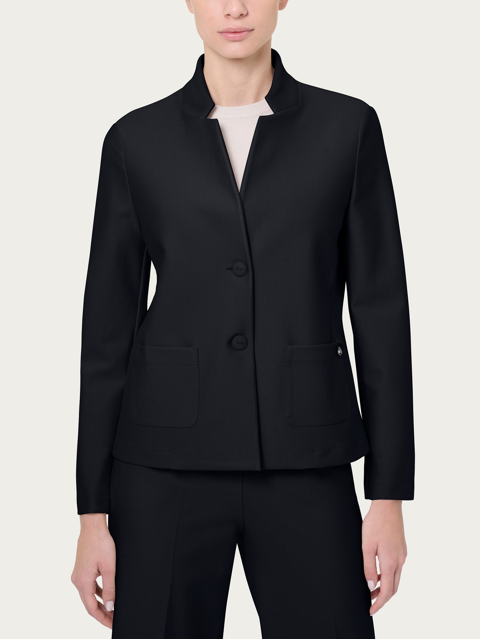 Ragno Compact blazer corto regular nero ingualcibile