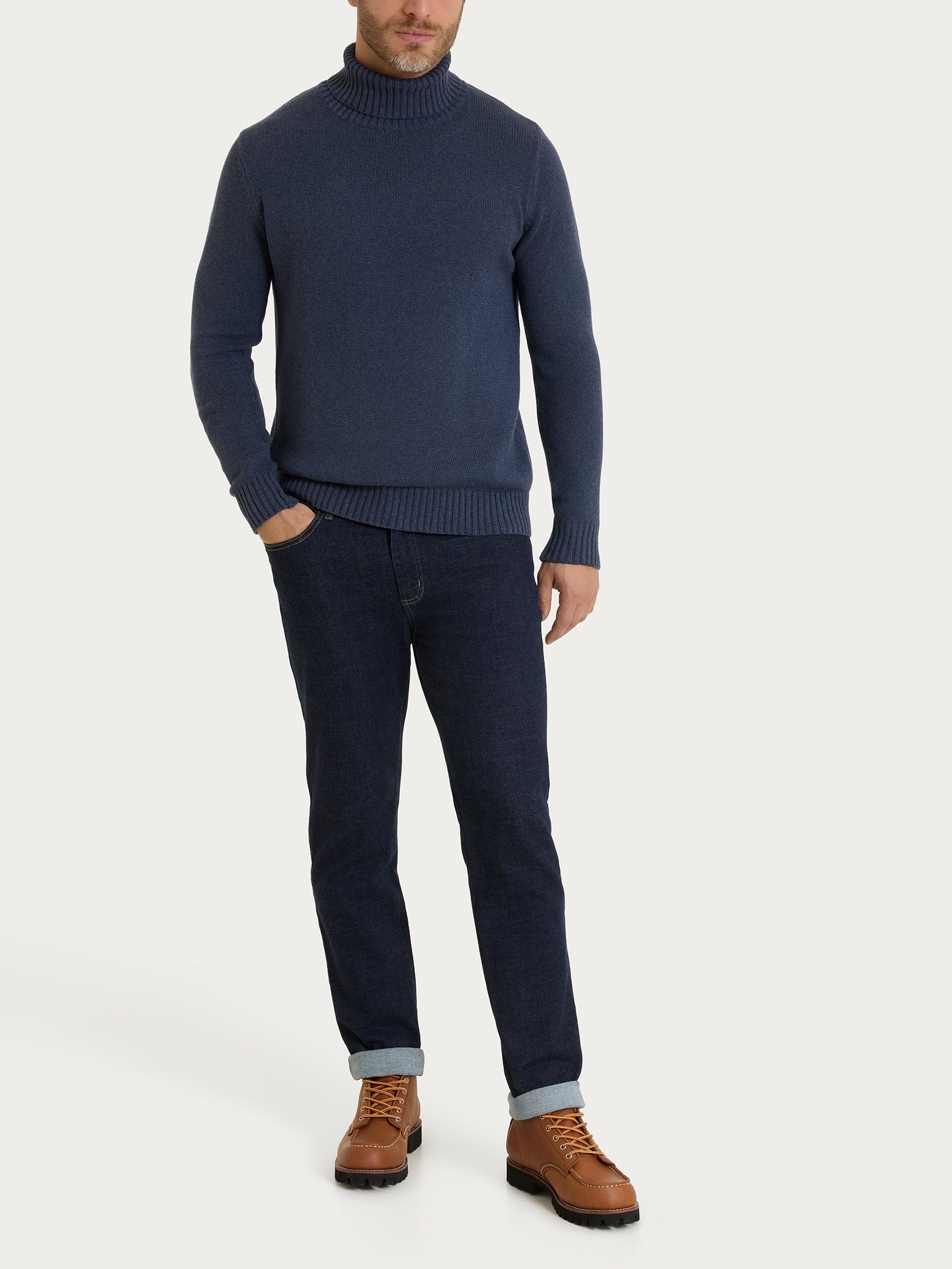 Ragno Winter Cotton lupetto Avio Mel. puro cotone