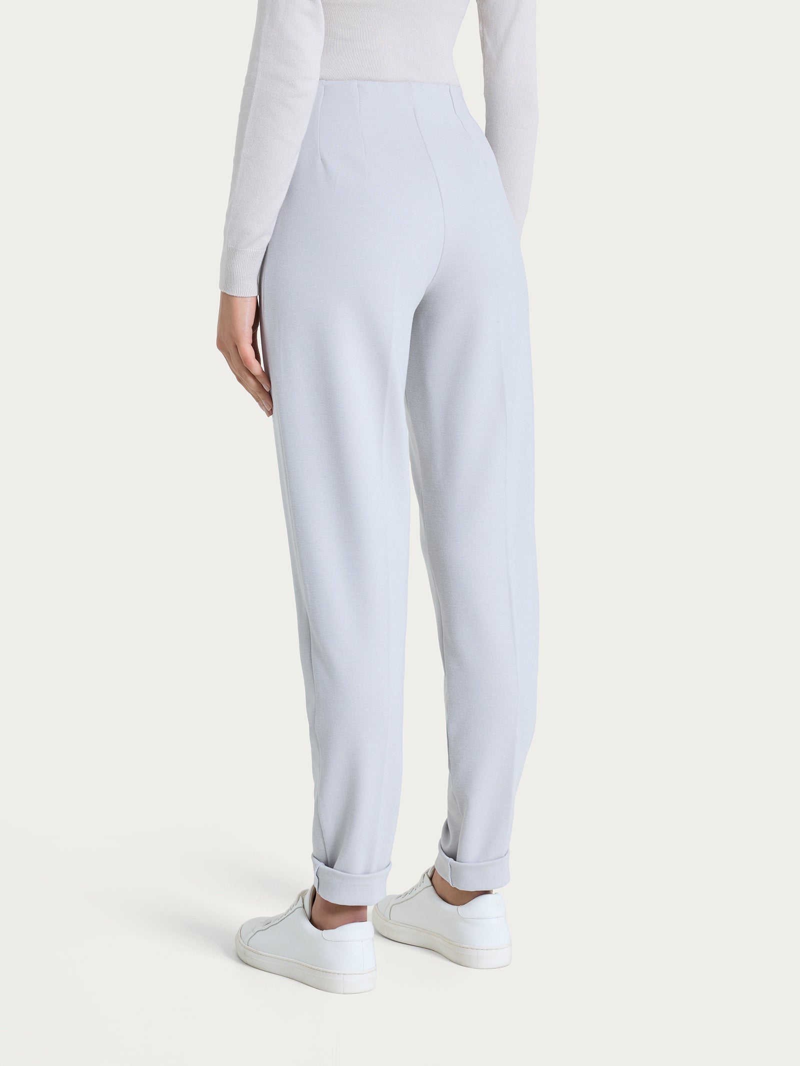 Ragno Compact pantalone sigaretta ghiaia skinny cashmere