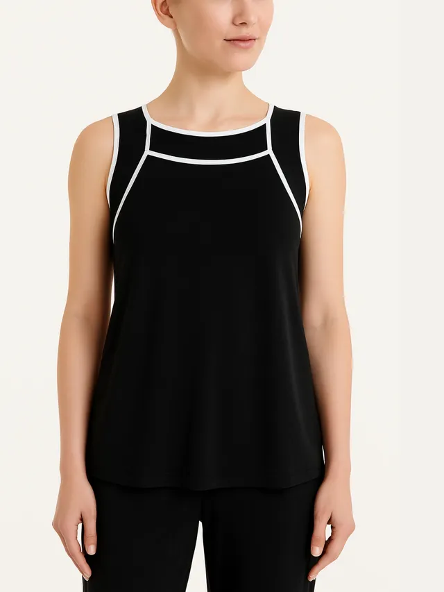 Ragno Viscosa Summer Top Spalla Larga Fant.Nero fresco