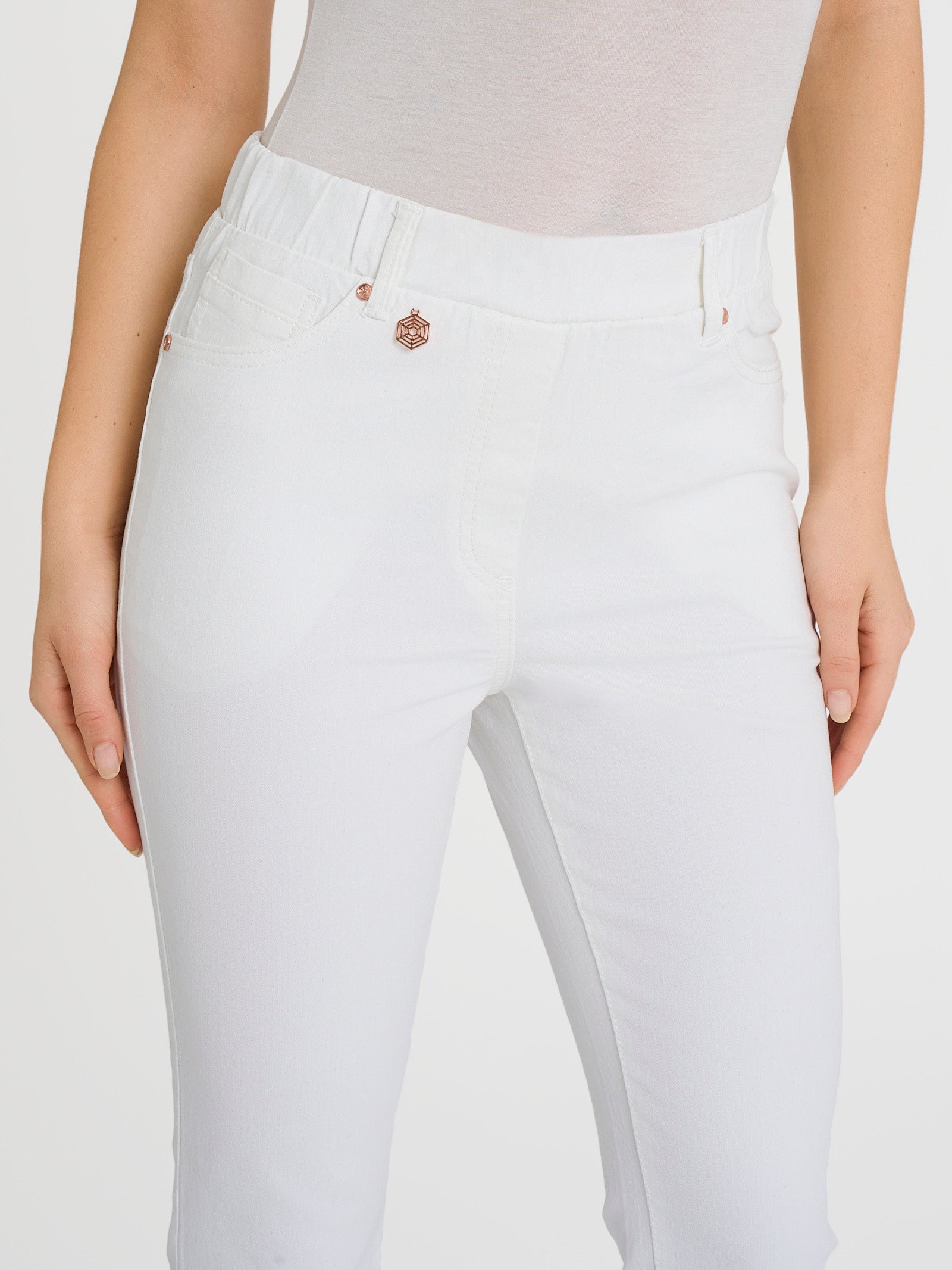 Ragno Super Denim jeans dritto Bianco vita elasticizzata