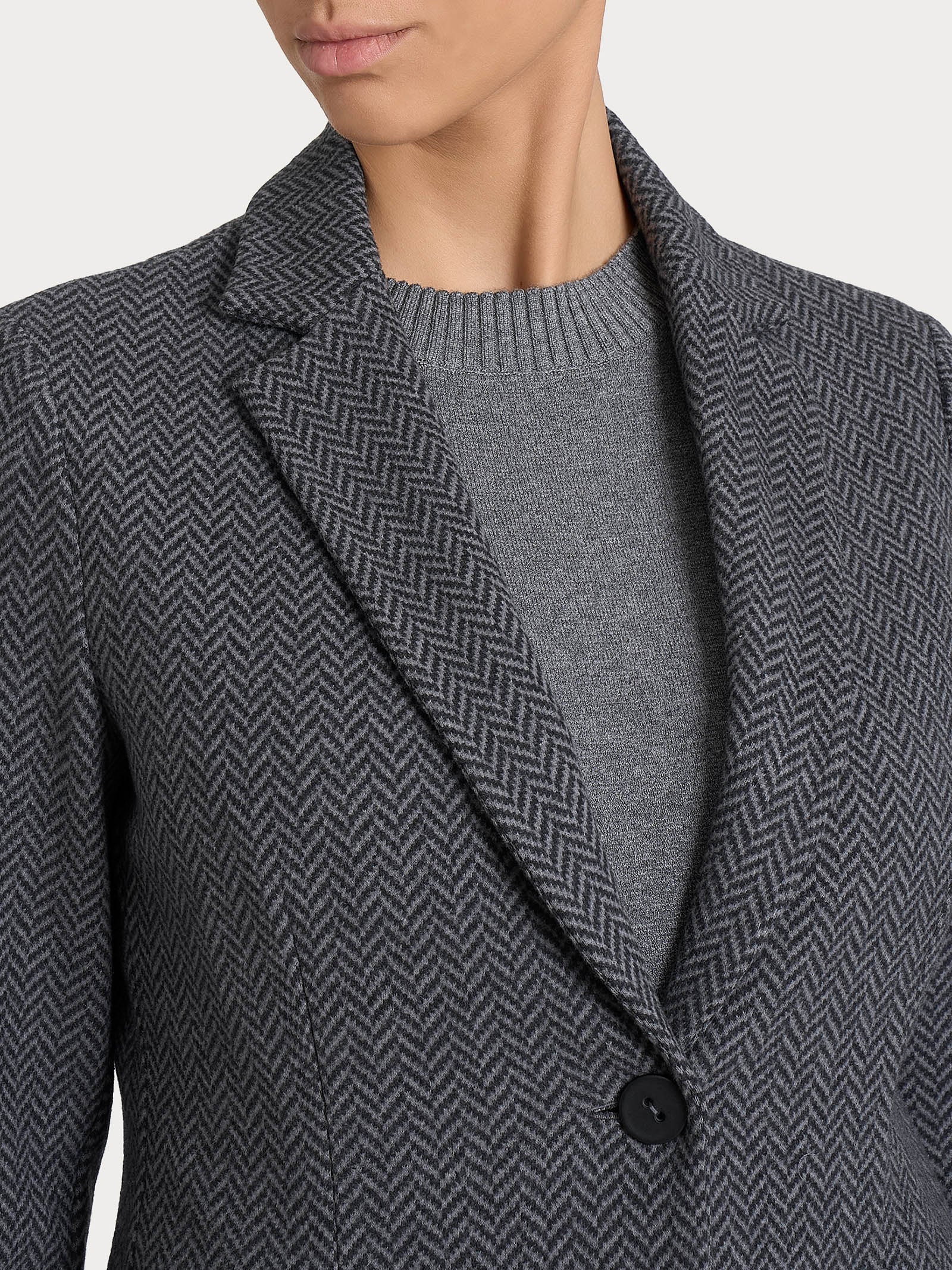 Ragno Compact Blazer Due Bottoni Donna Fant.Oscuro Mel Jacquard