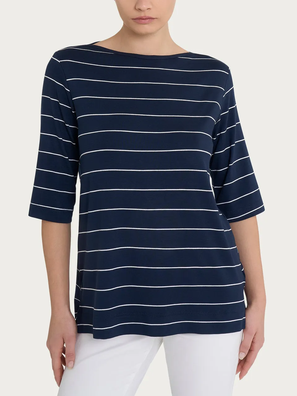 Ragno Viscosa Summer t-shirt spaced stripes fant. bleu